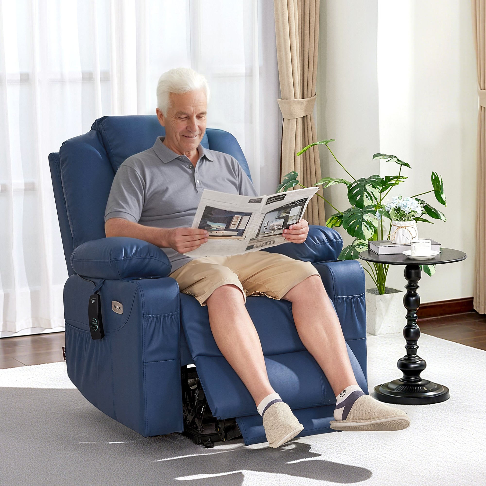 Power Lift Recliner Chair for Elderly, Massage and Heat, Faux Leather 7040|7516|7141|R7045|R7510