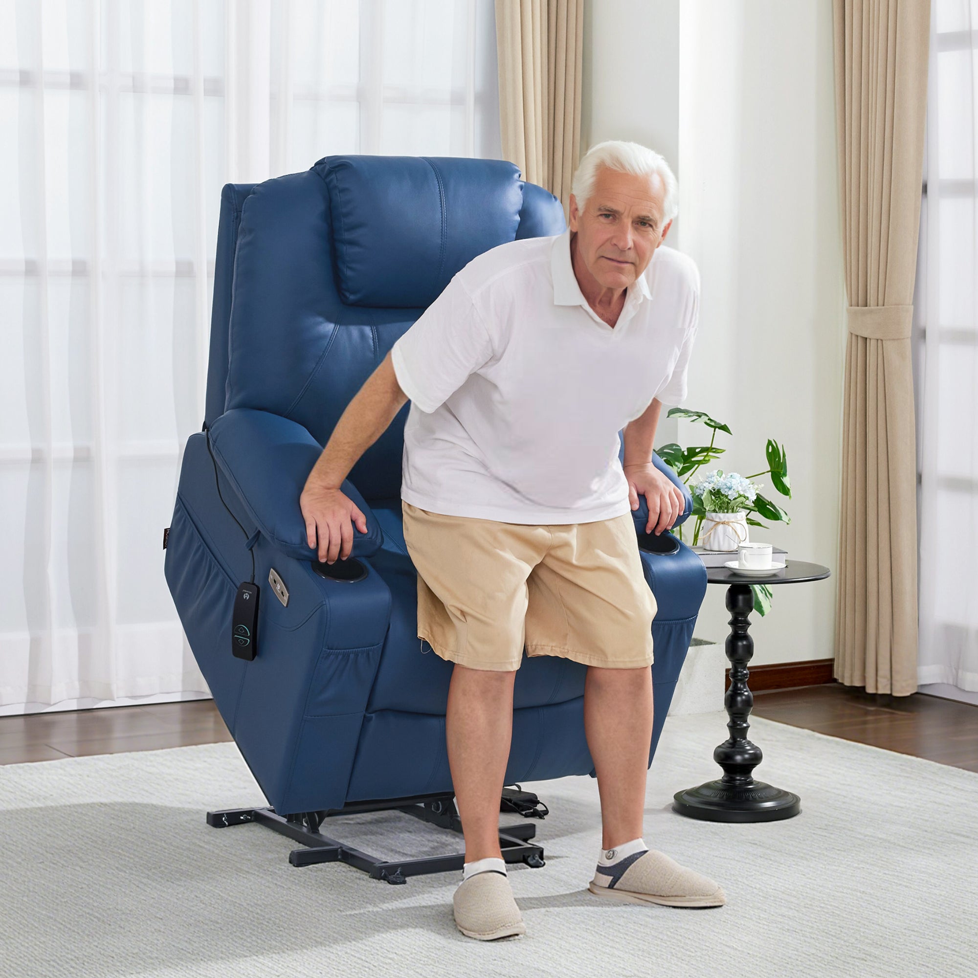 Power Lift Recliner Chair for Elderly, Massage and Heat, Faux Leather 7040|7516|7141|R7045|R7510