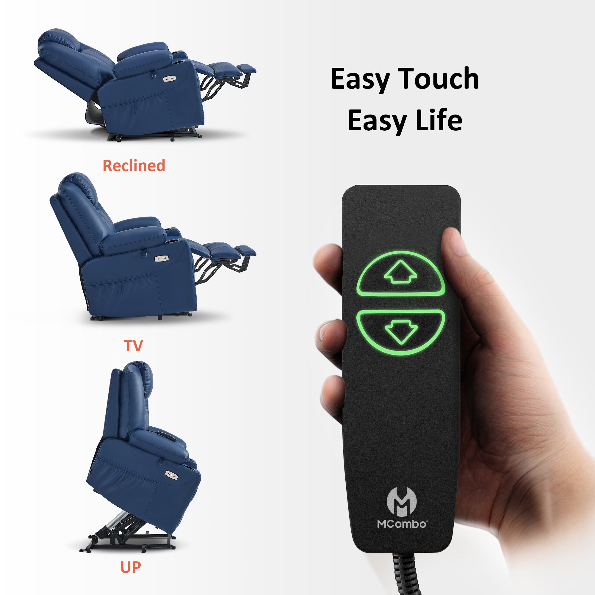 Power Lift Recliner Chair for Elderly, Massage and Heat, Faux Leather 7040|7516|7141|R7045|R7510