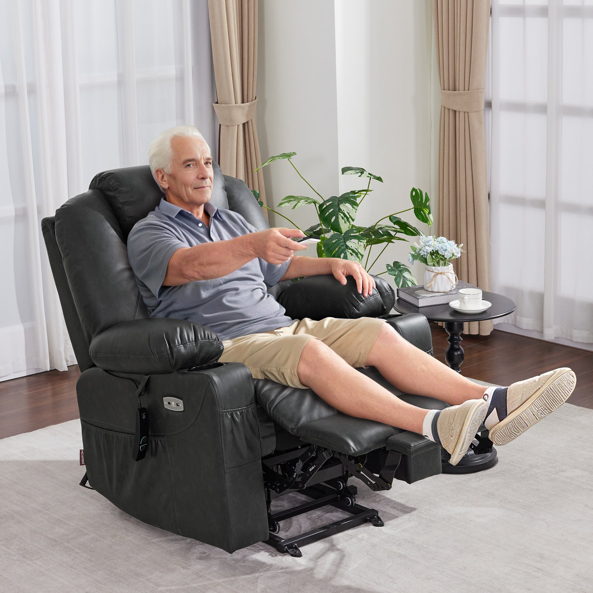 Power Lift Recliner Chair for Elderly, Massage and Heat, Faux Leather 7040|7516|7141|R7045|R7510