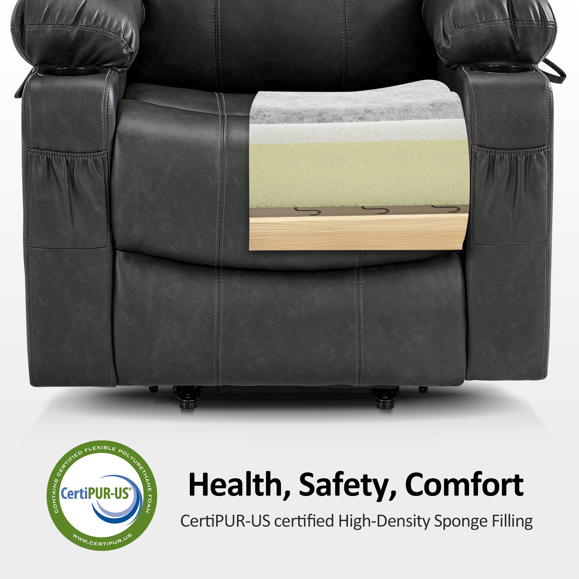 Power Lift Recliner Chair for Elderly, Massage and Heat, Faux Leather 7040|7516|7141|R7045|R7510