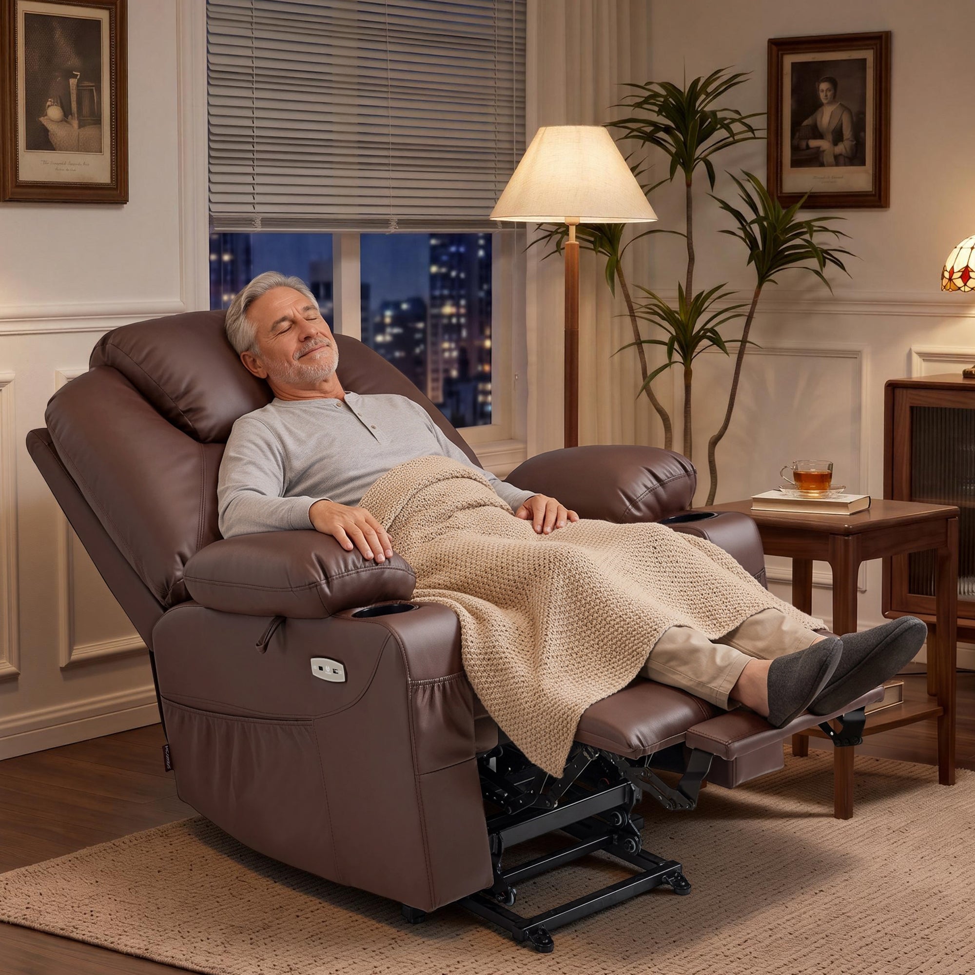 Power Lift Recliner Chair for Elderly, Massage and Heat, Faux Leather 7040|7516|7141|R7045|R7510|R7042