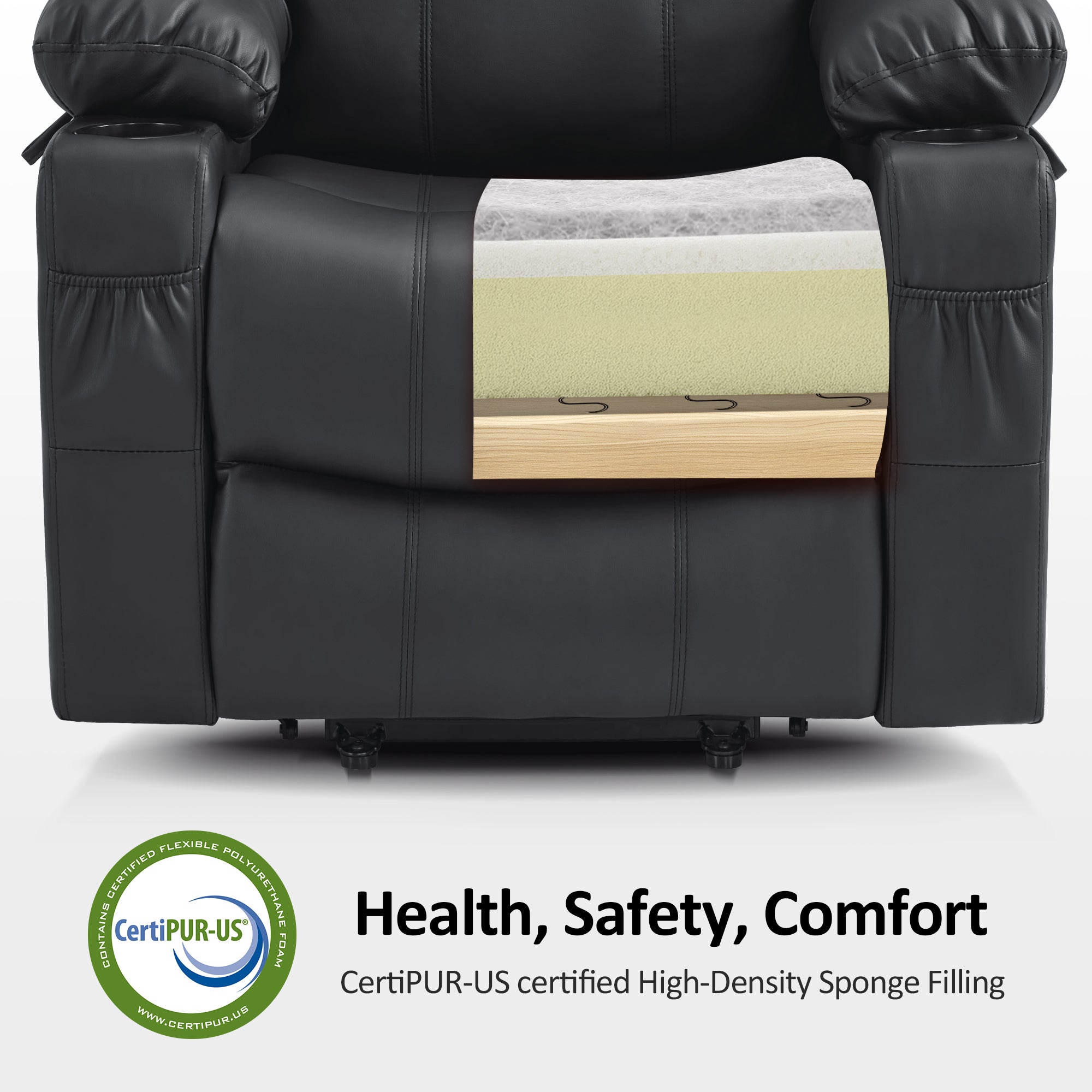 Power Lift Recliner Chair for Elderly, Massage and Heat, Faux Leather 7040|7516|7141|R7045|R7510