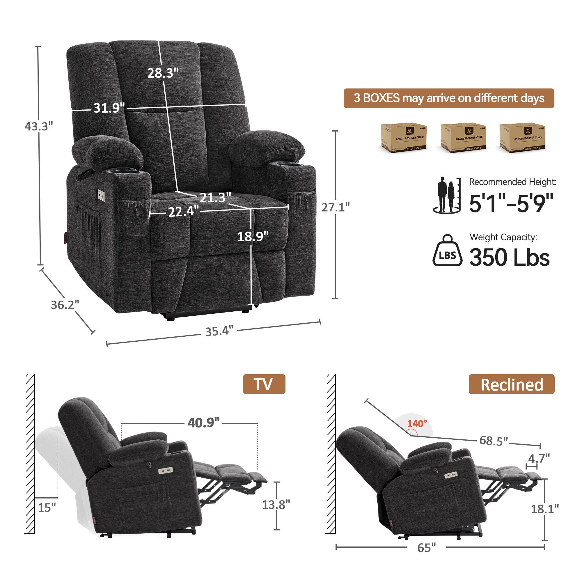 Power Lift Recliner with Airbag Massage for Eldery 7507