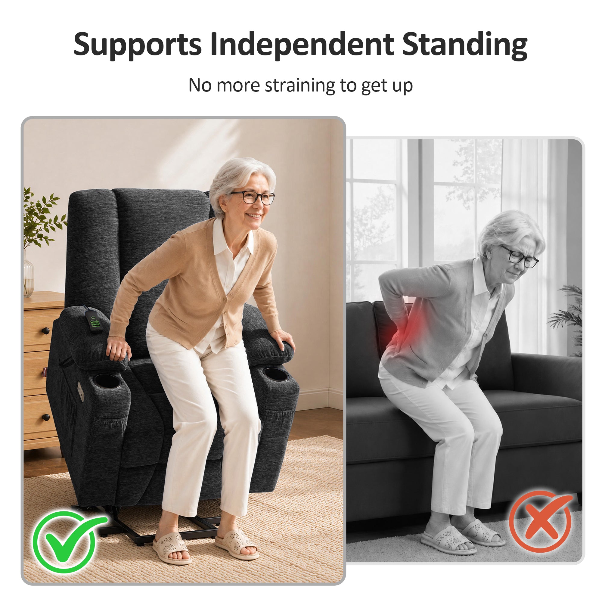 Power Lift Recliner with Airbag Massage for Eldery 7507