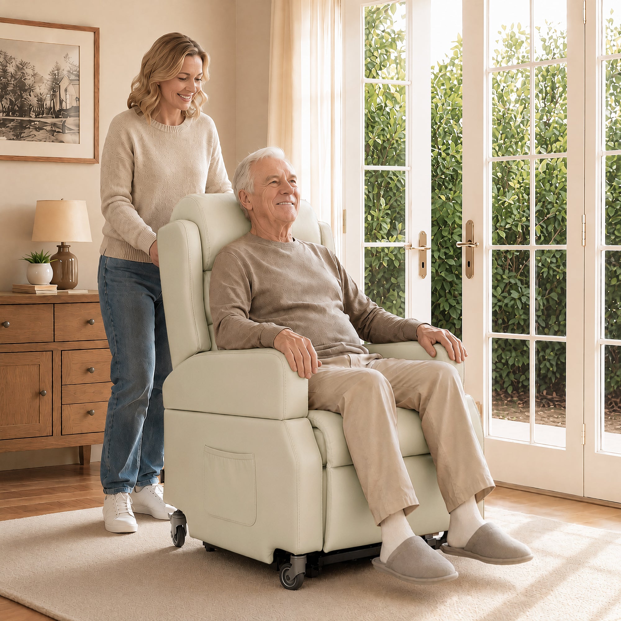 Power Lift Recliner with Wheels & Removable Armrests 7118