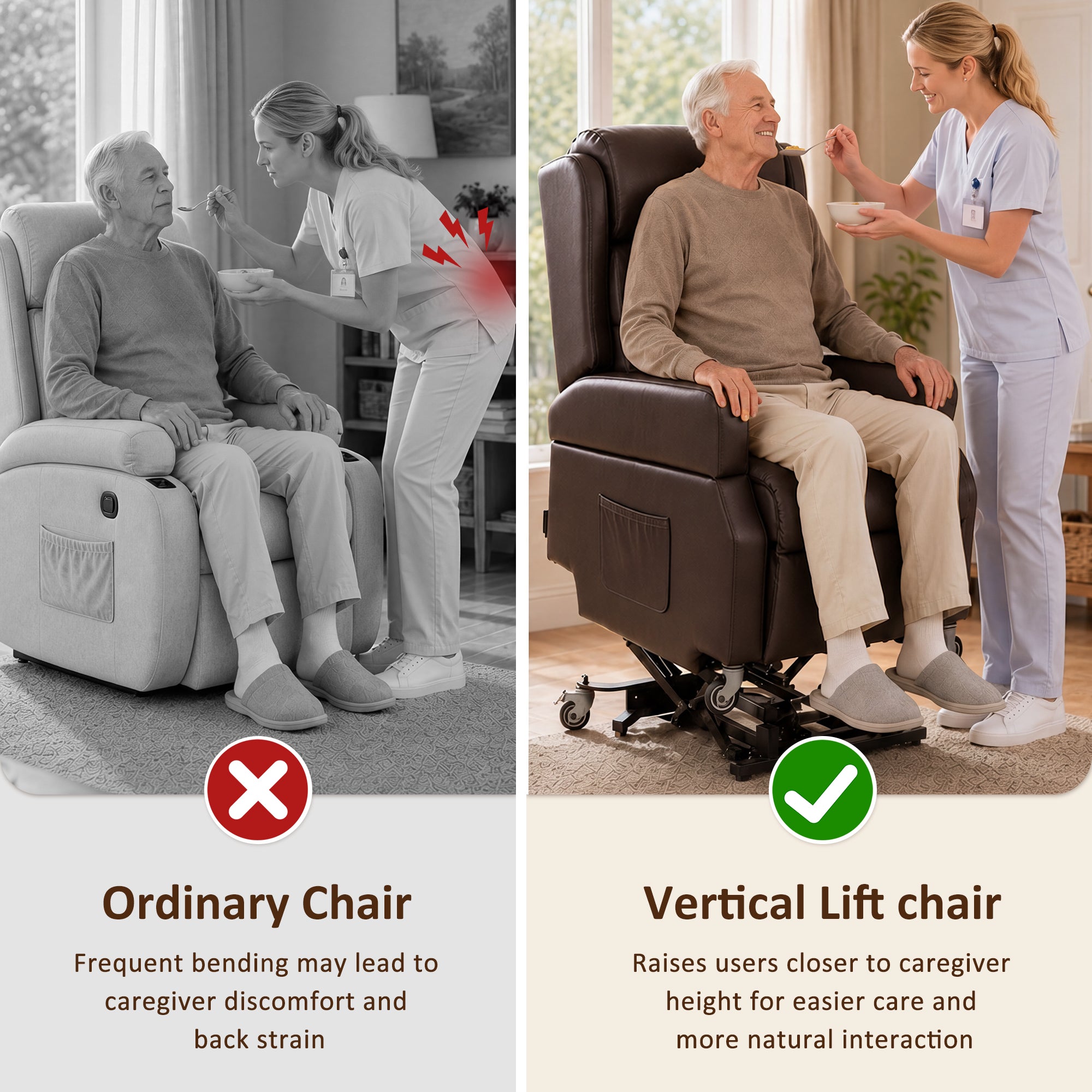 Power Lift Recliner with Wheels & Removable Armrests 7118