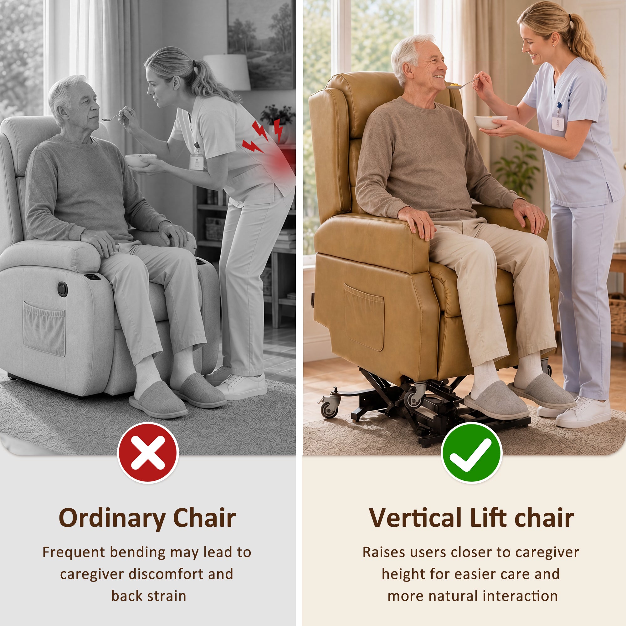 Power Lift Recliner with Wheels & Removable Armrests 7118