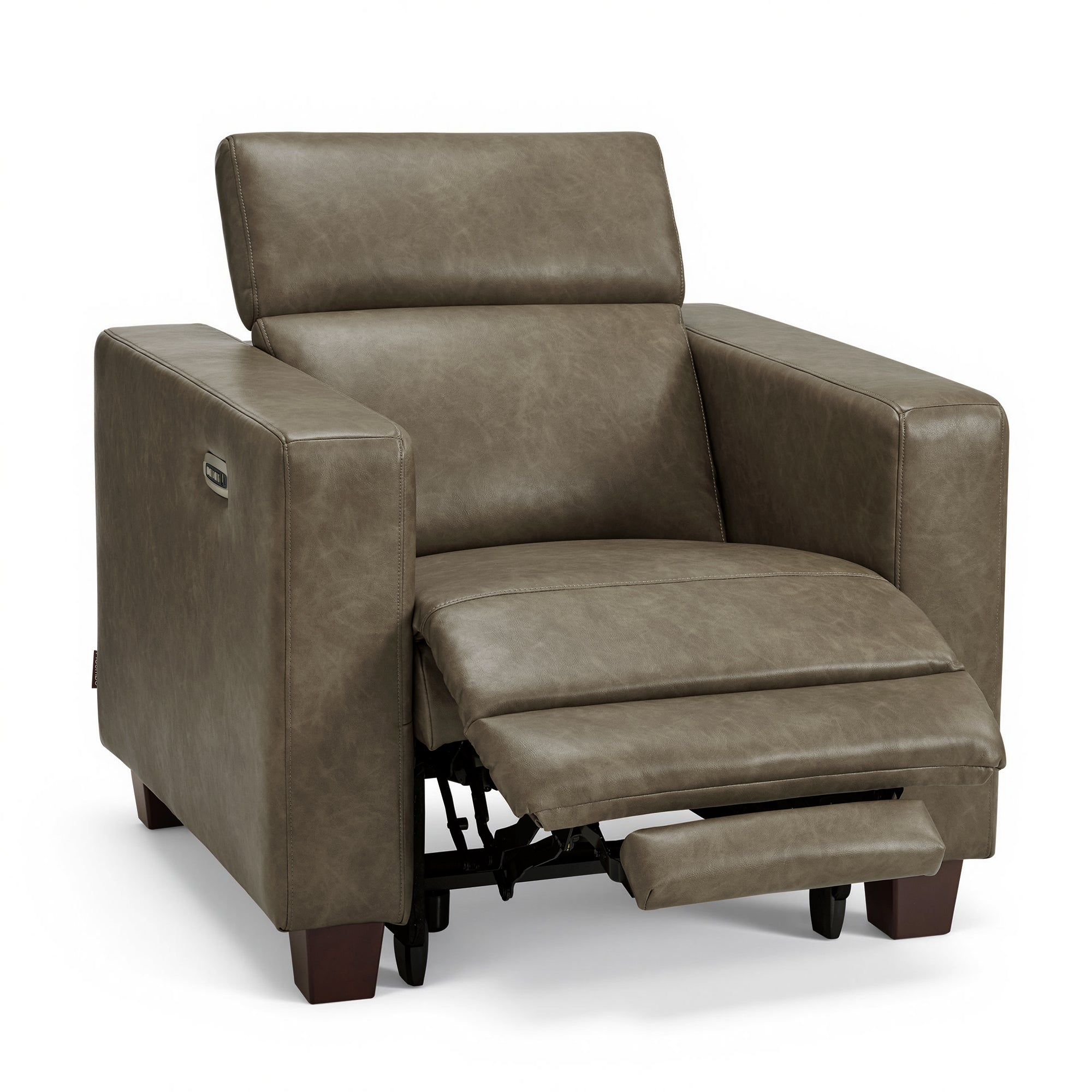 Zero Wall Hugger Power Recliner Chair for Adult HL128 | Power Headrest, USB A & C Charge Ports, Small Spaces, Solid Wood Legs, Breathable Faux Leather