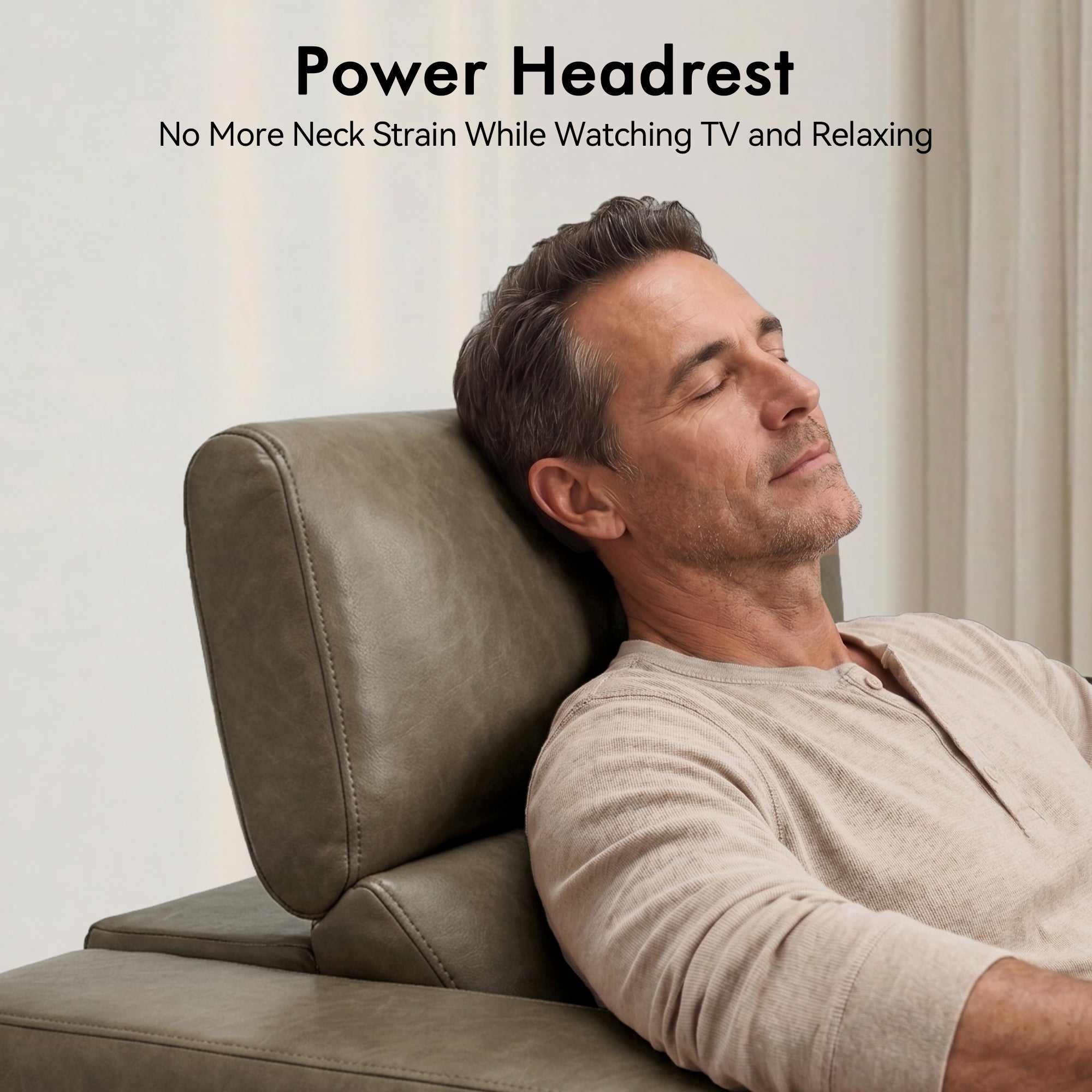 Zero Wall Hugger Power Recliner Chair for Adult HL128 | Power Headrest, USB A & C Charge Ports, Small Spaces, Solid Wood Legs, Breathable Faux Leather