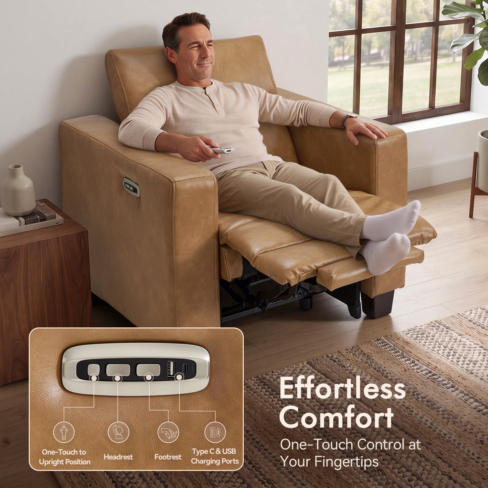 Zero Wall Hugger Power Recliner with Power Headrest, HL128