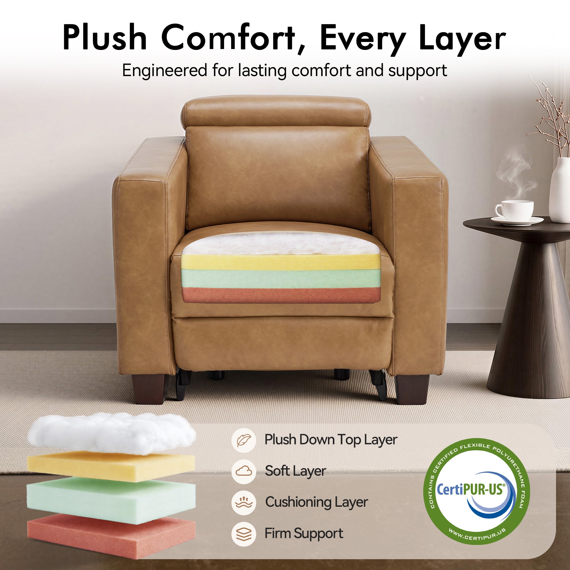 Zero Wall Hugger Power Recliner with Power Headrest, HL128