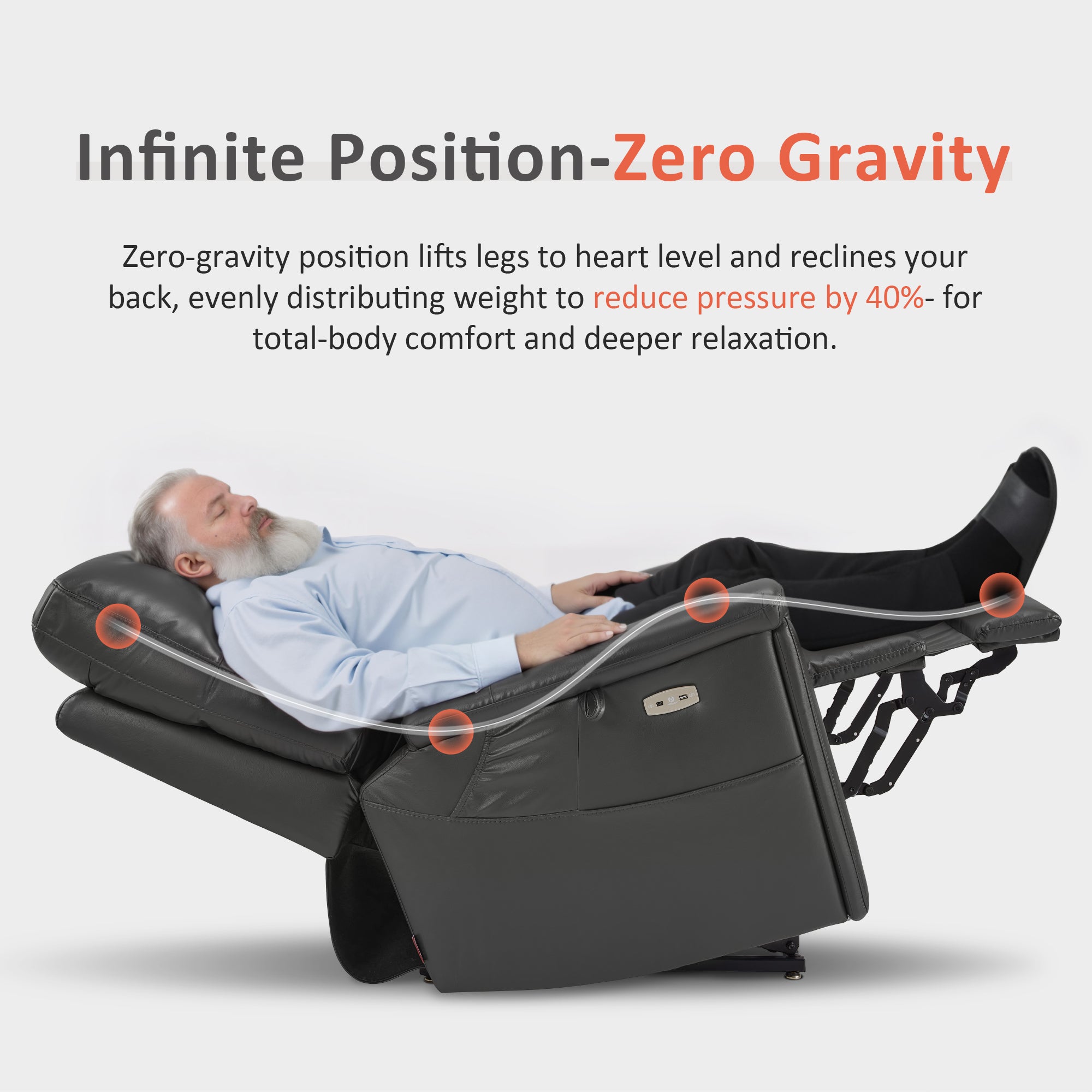 MCombo Heavy Duty Lift Chair for Elderly, Extra Wide Dual Motor Power Lift Recliner 450lbs with Hidden Cup Holders, USB Charging, Breathable Faux Leather R7777