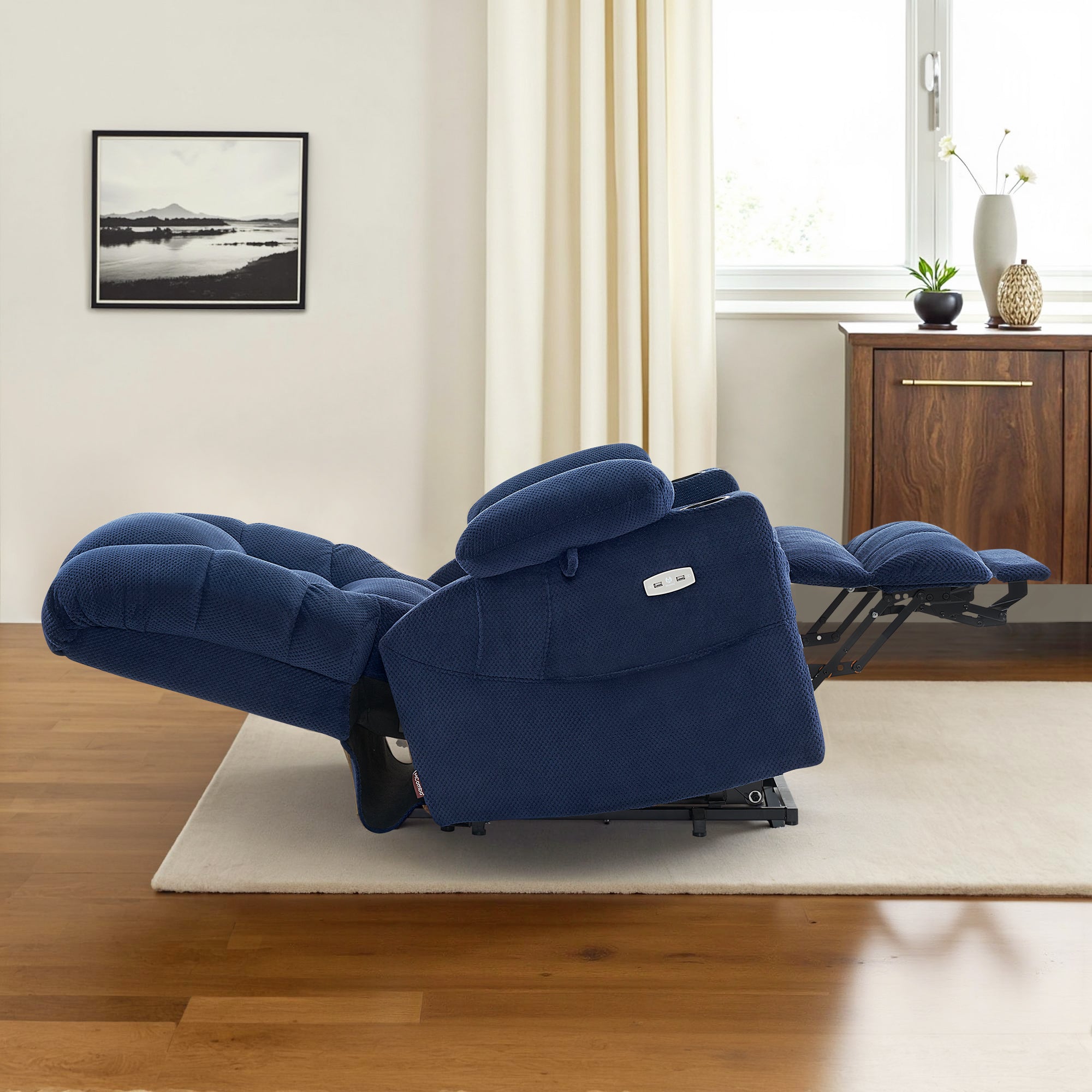 Power Lift Recliner Chair for Elderly, Dual Motor, Massage and Heat, Fabric 7634|7631|R7635