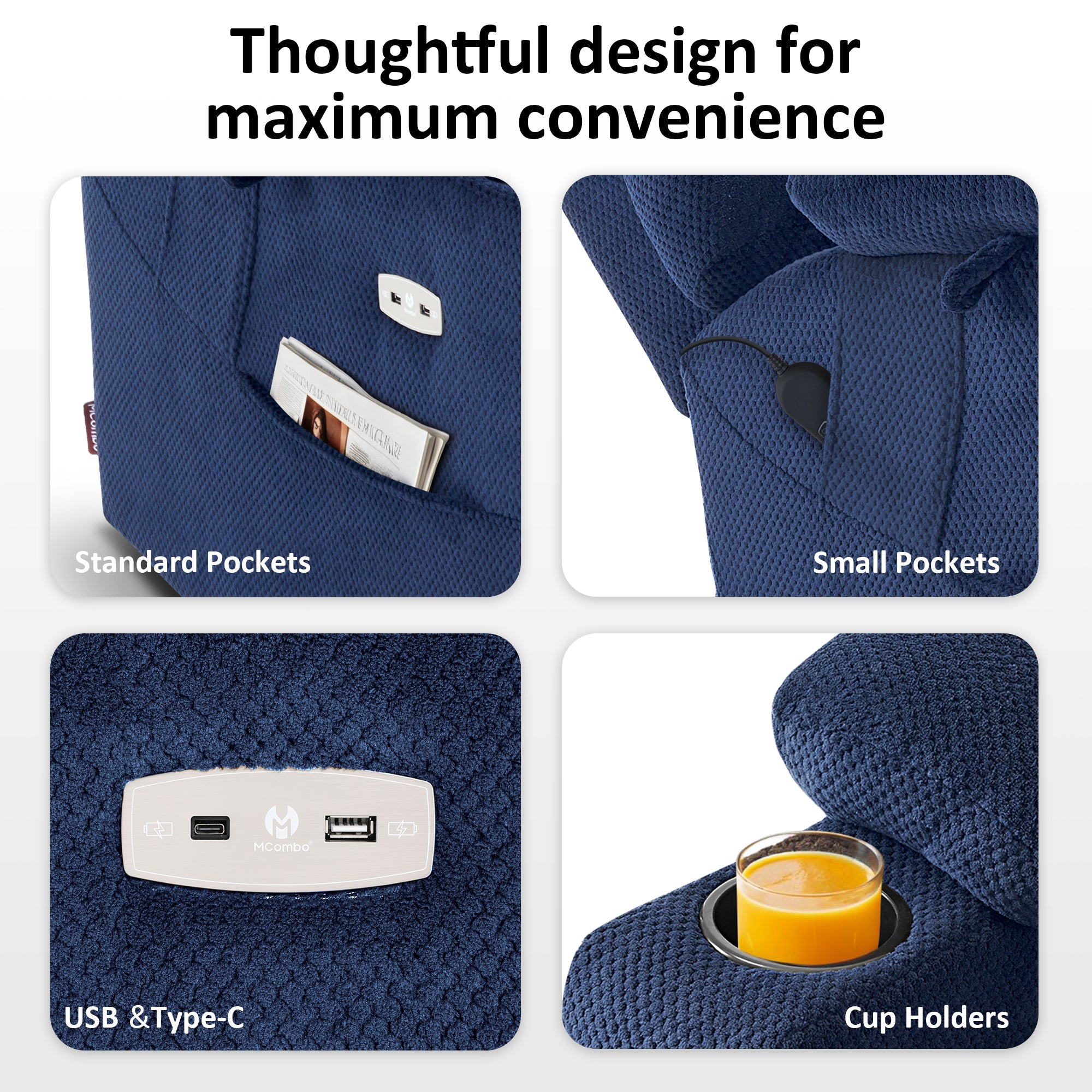 Power Lift Recliner Chair for Elderly, Triple Motor, Massage and Heat, Fabric 7634|7631|7632|R7635