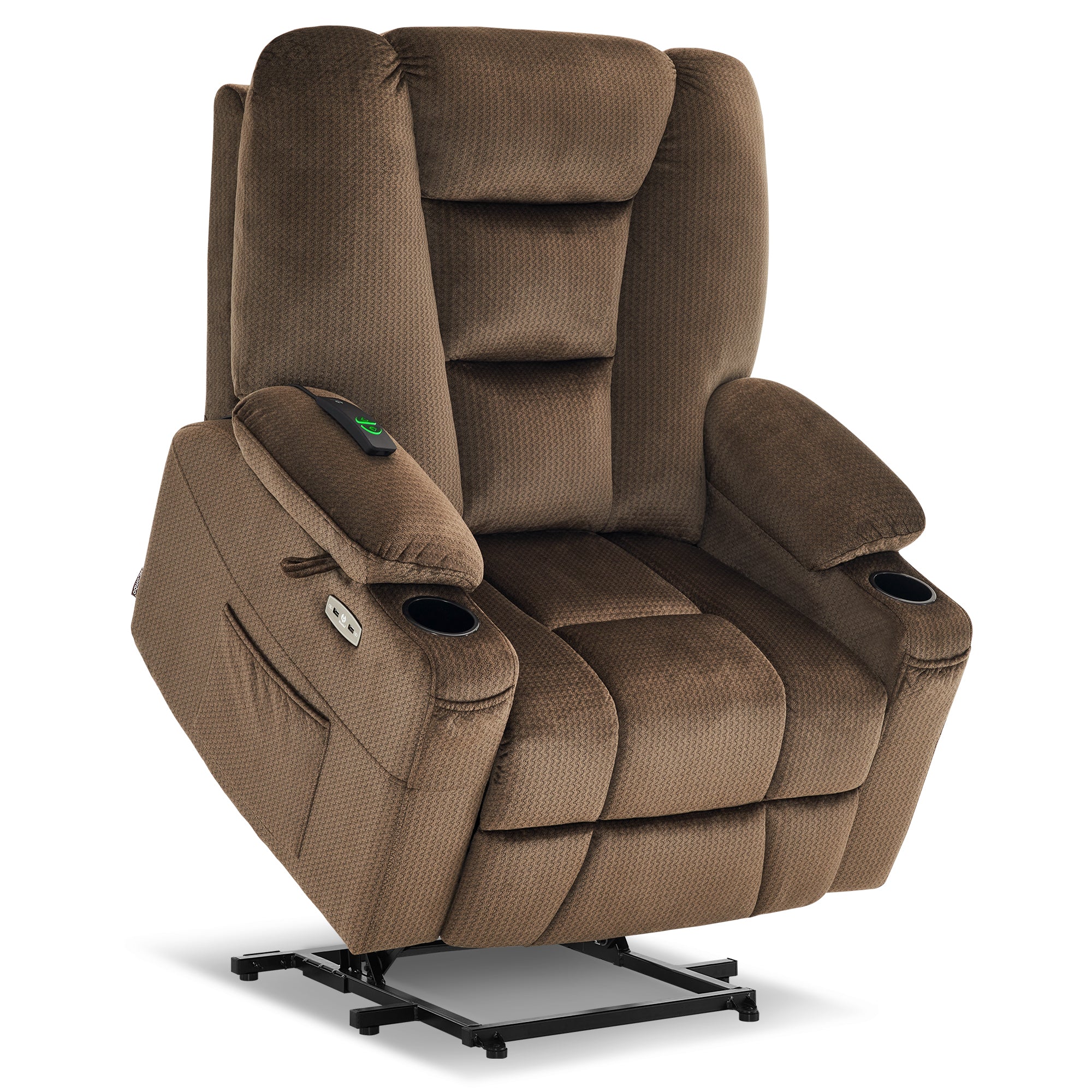 MCombo Small-Wide Power Lift Recliner Chair with Extended Footrest for Elderly People, Faux Leather R7561 - Brown MCombo Small-Wide Power Lift Recliner Chair with Extended Footrest for Elderly People, Faux Leather R7561 - Brown