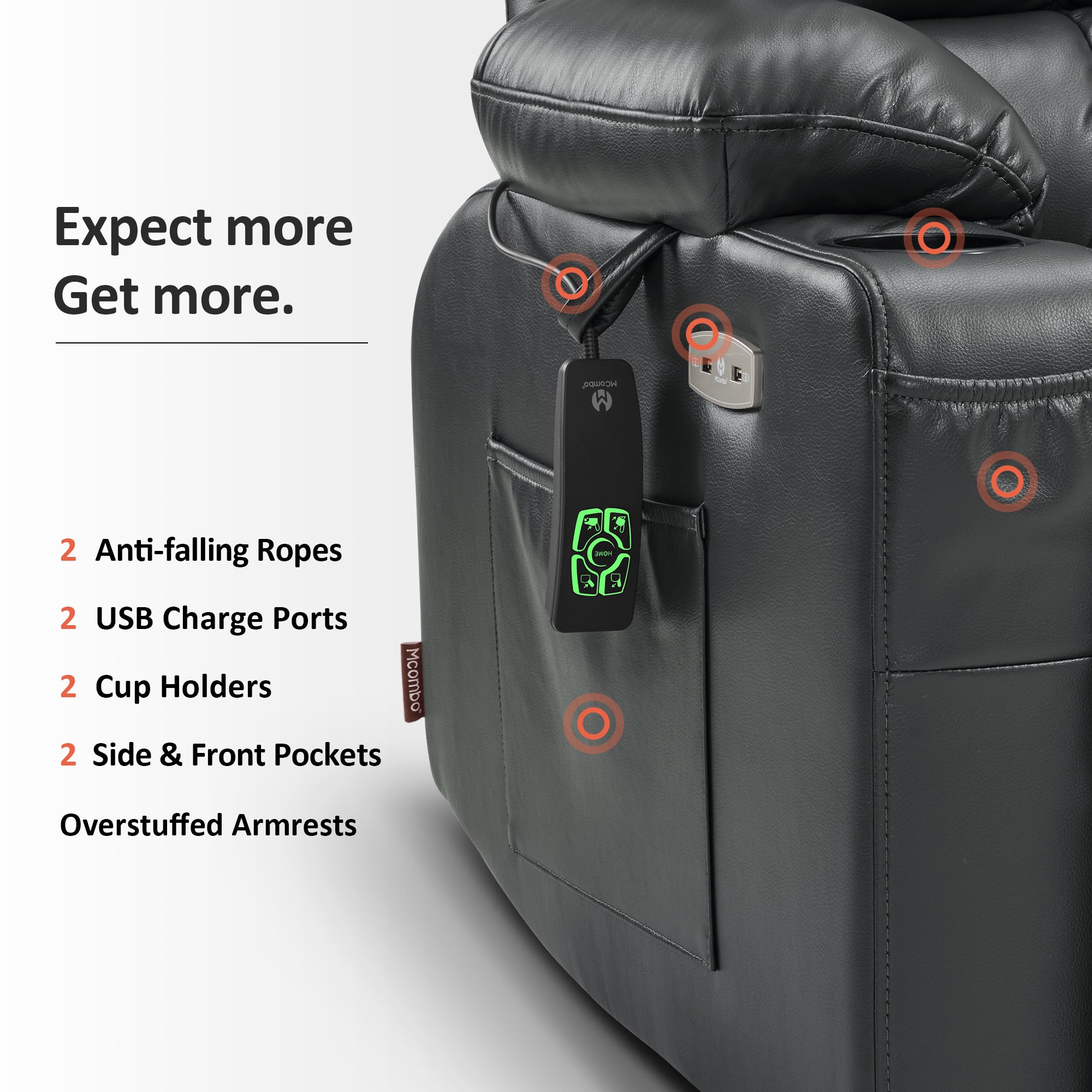 Power Lift Recliner Chair for Elderly, Dual Motor, Massage and Heat, Faux Leather 7890|7893|7896|R7891|R7897|R7894