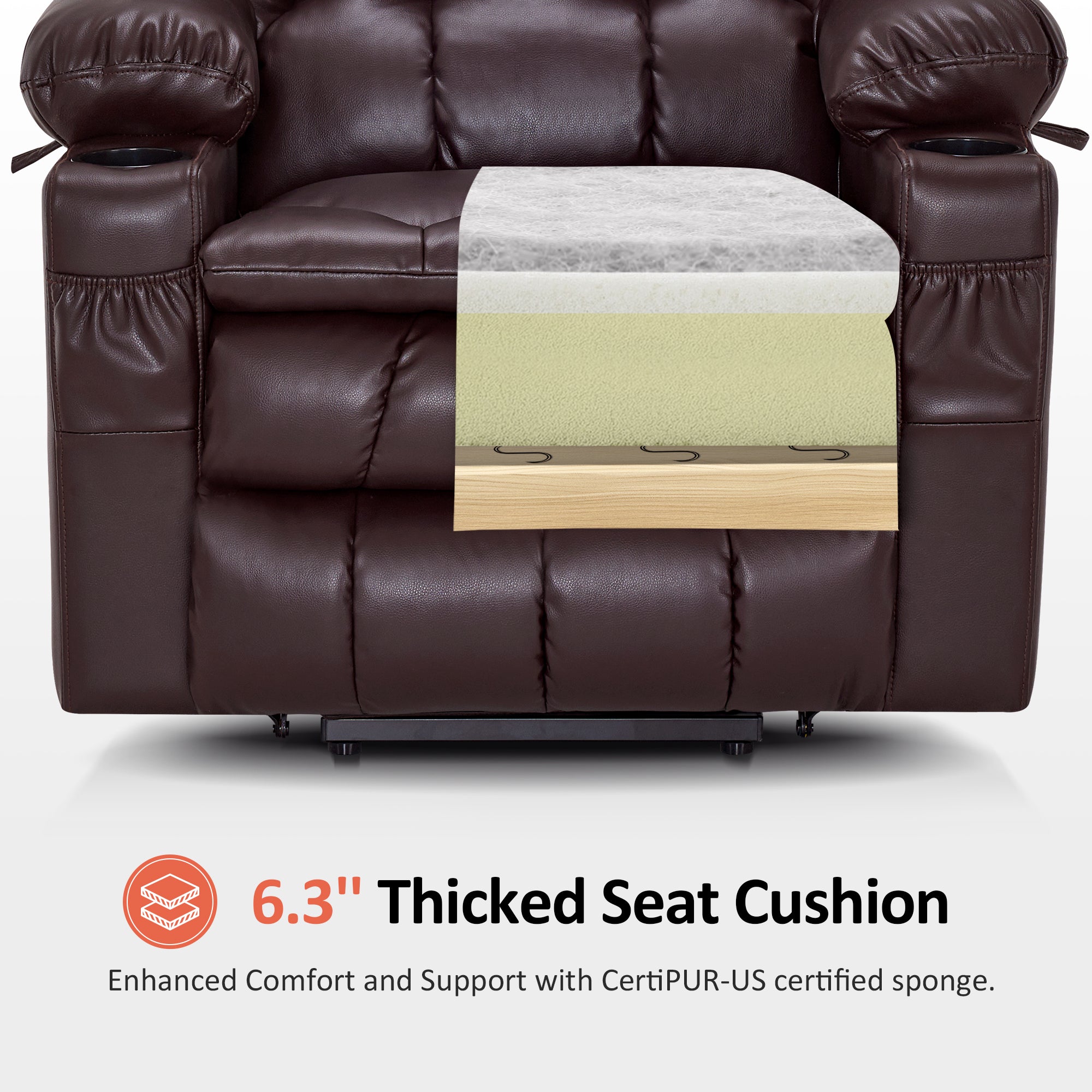 Power Lift Recliner Chair for Elderly, Dual Motor, Massage and Heat, Faux Leather 7890|7893|7896|R7891|R7897|R7894