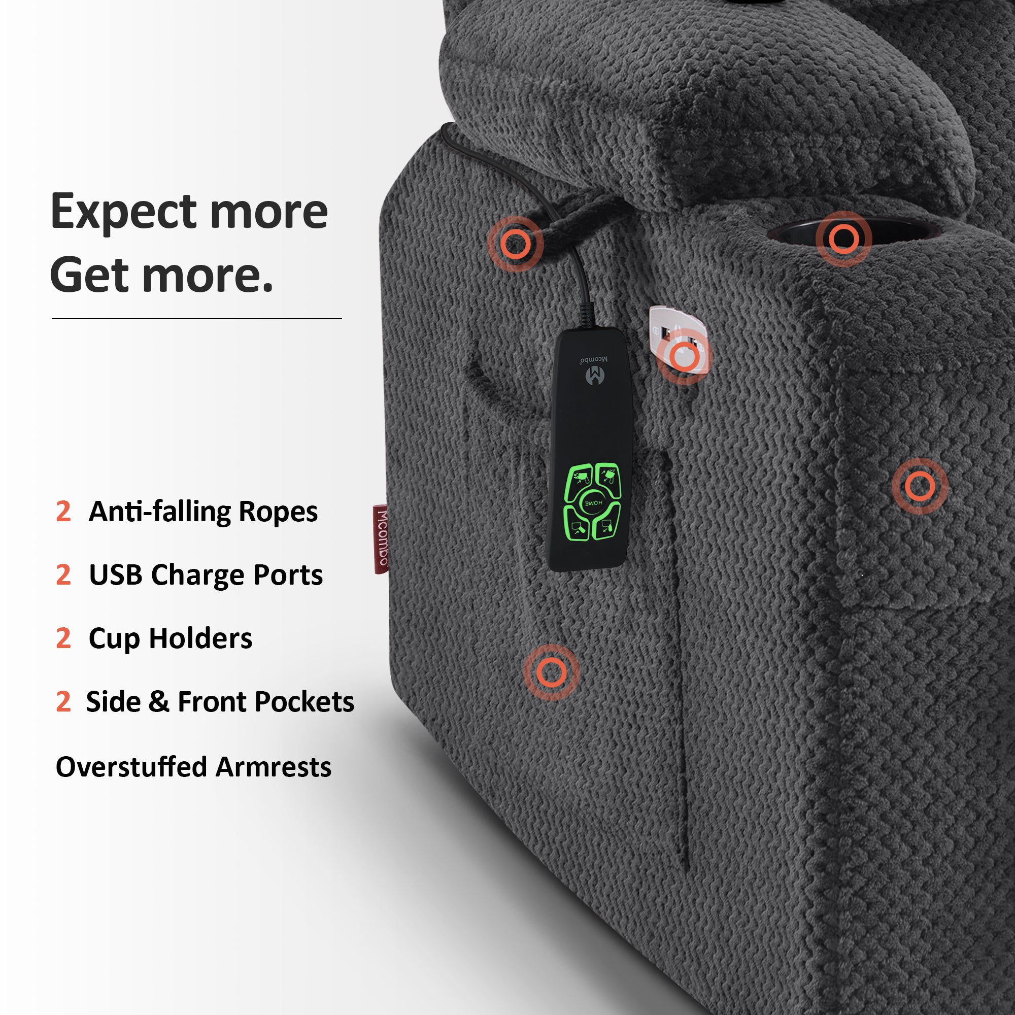 Power Lift Recliner Chair for Elderly, Dual Motor, Massage and Heat, Fabric 7890|7893|7896|R7897|R7891|R7894