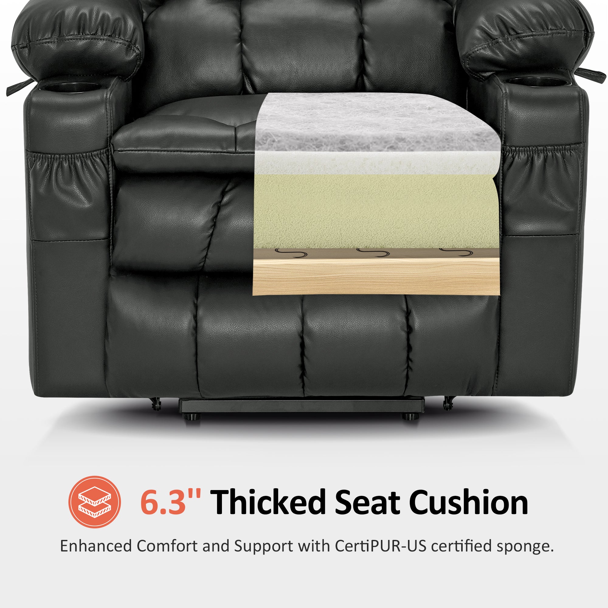 Power Lift Recliner Chair for Elderly, Dual Motor, Massage and Heat, Faux Leather 7890|7893|7896|R7891|R7897|R7894