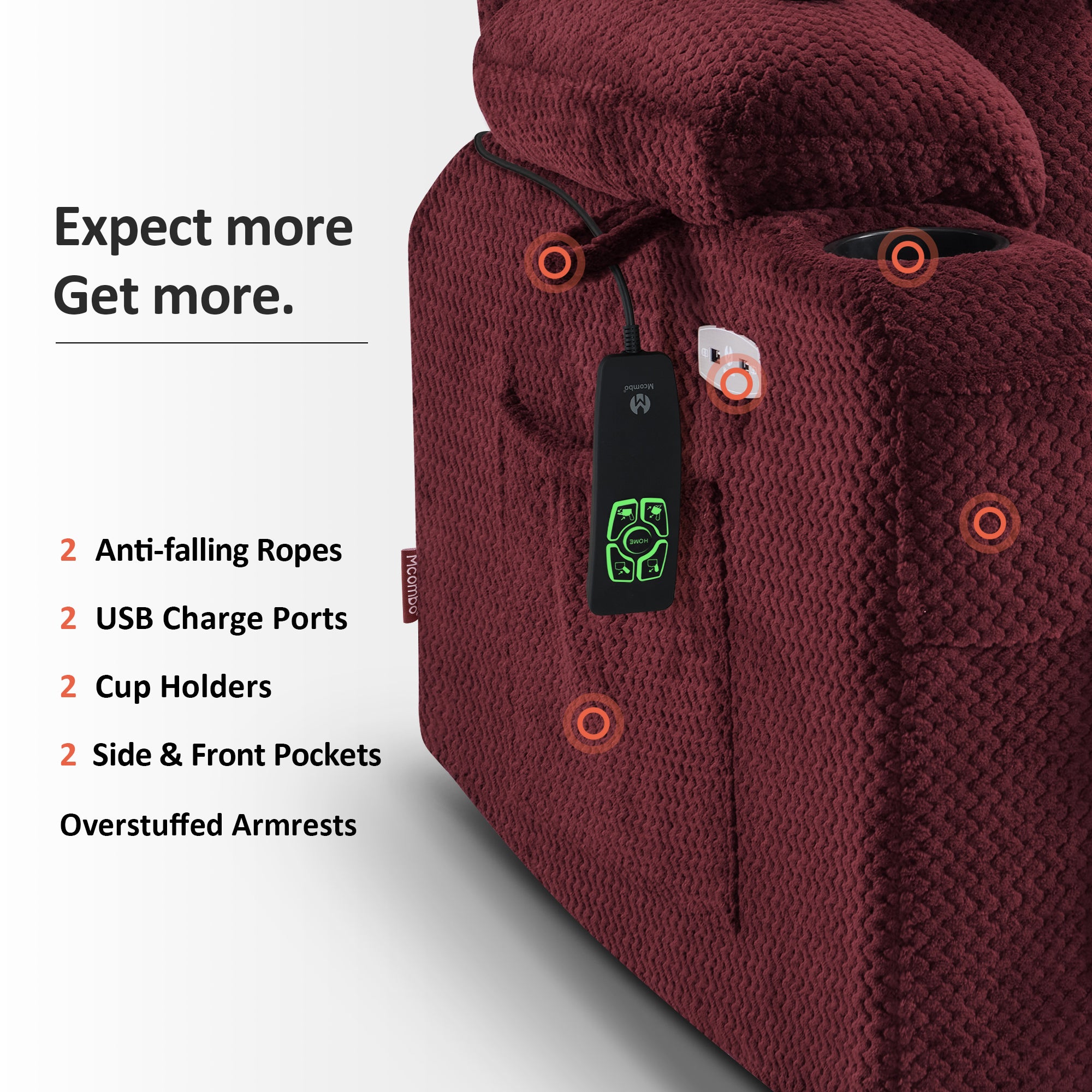 Power Lift Recliner Chair for Elderly, Dual Motor, Massage and Heat, Fabric 7890|7893|7896|R7897|R7891|R7894