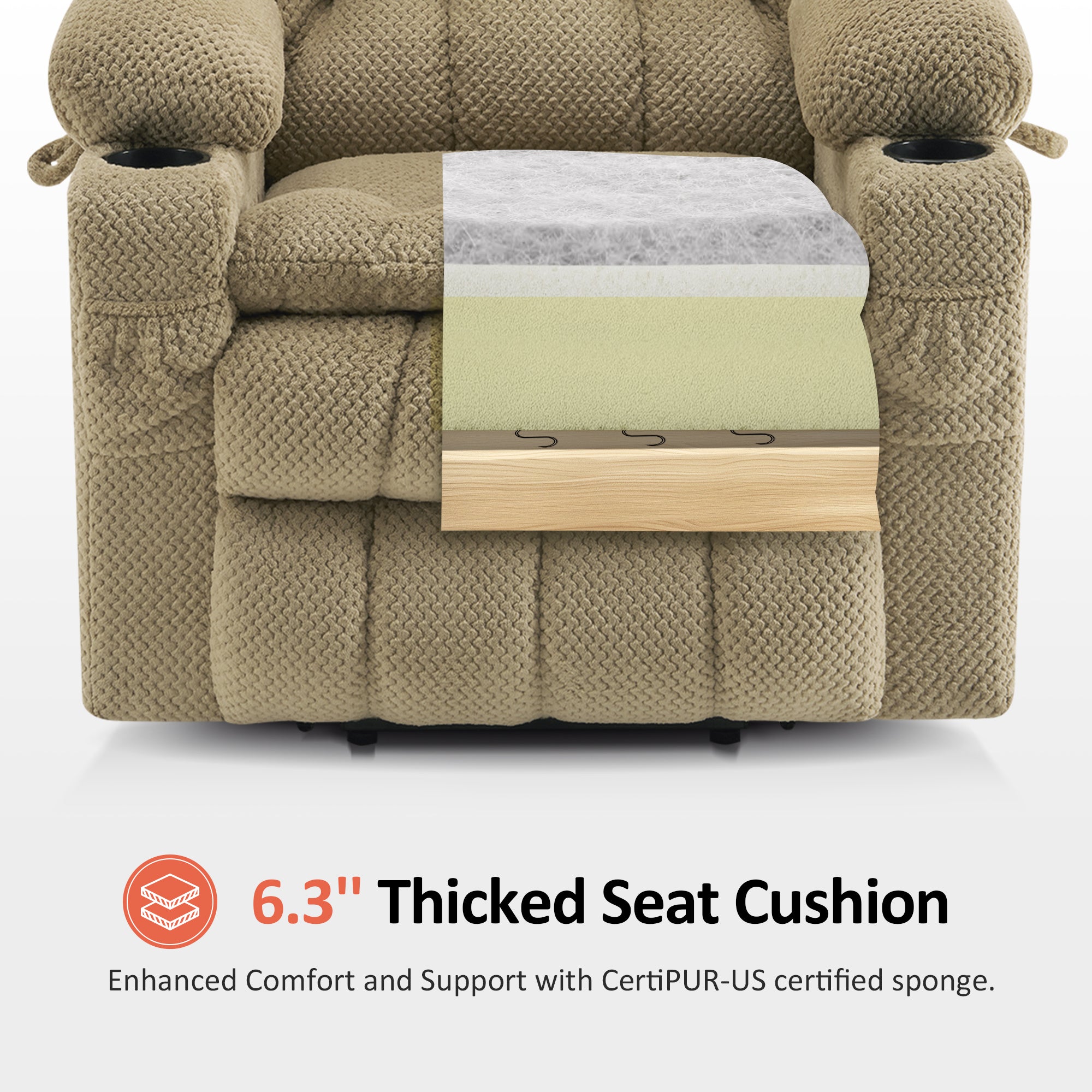 Dual Motor Power Lift Recliner Chair for Elderly, Massage and Heat, Lay Flat for Sleeping, Fabric 7890|7893|7896|R7897|R7891|R7894
