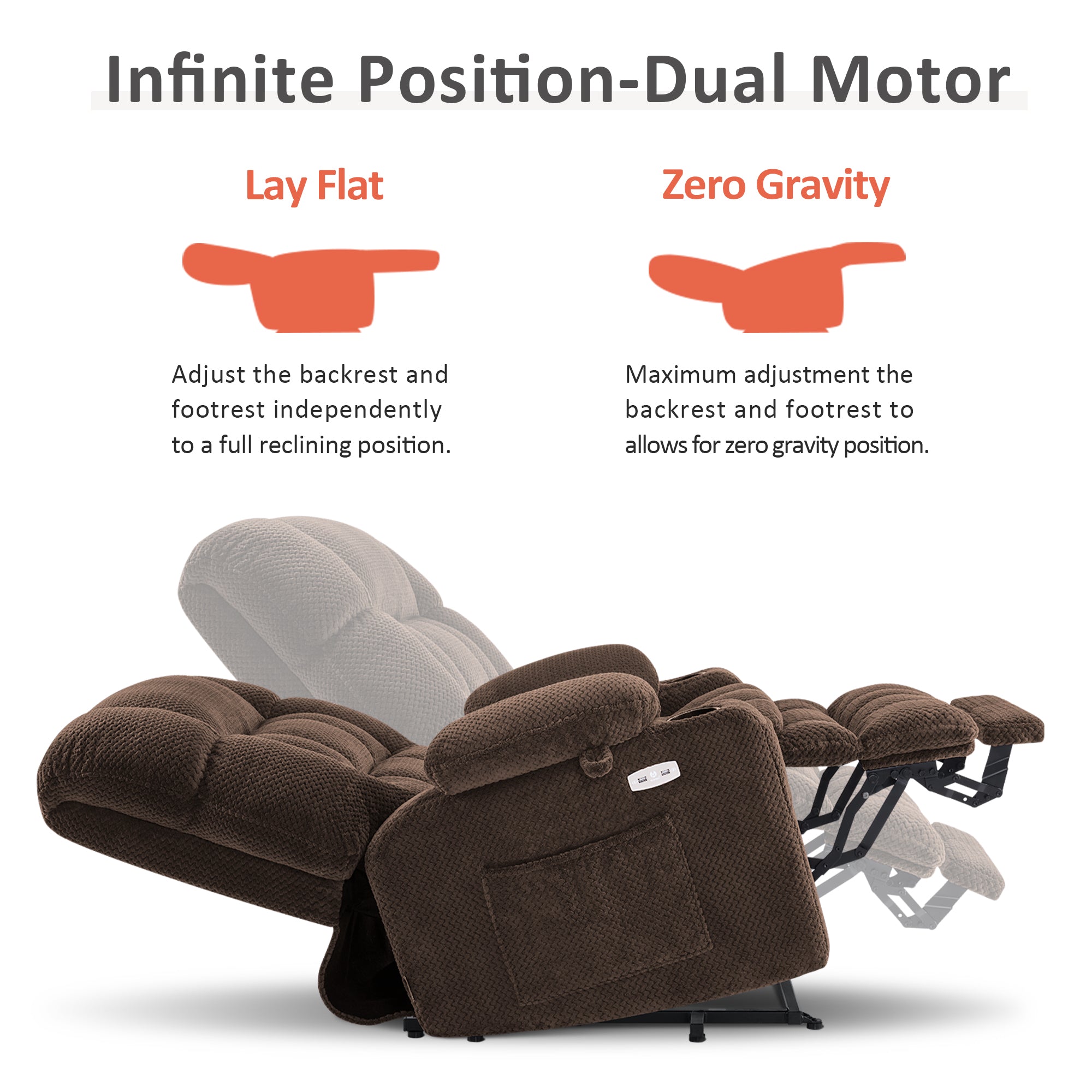 Dual Motor Power Lift Recliner Chair for Elderly, Massage and Heat, Lay Flat for Sleeping, Fabric 7890|7893|7896|R7897|R7891|R7894