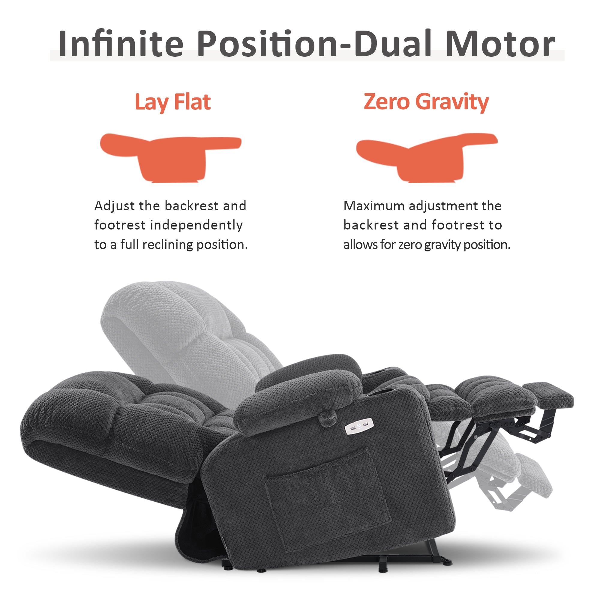 Dual Motor Power Lift Recliner Chair for Elderly, Massage and Heat, Lay Flat for Sleeping, Fabric 7890|7893|7896|R7897|R7891|R7894