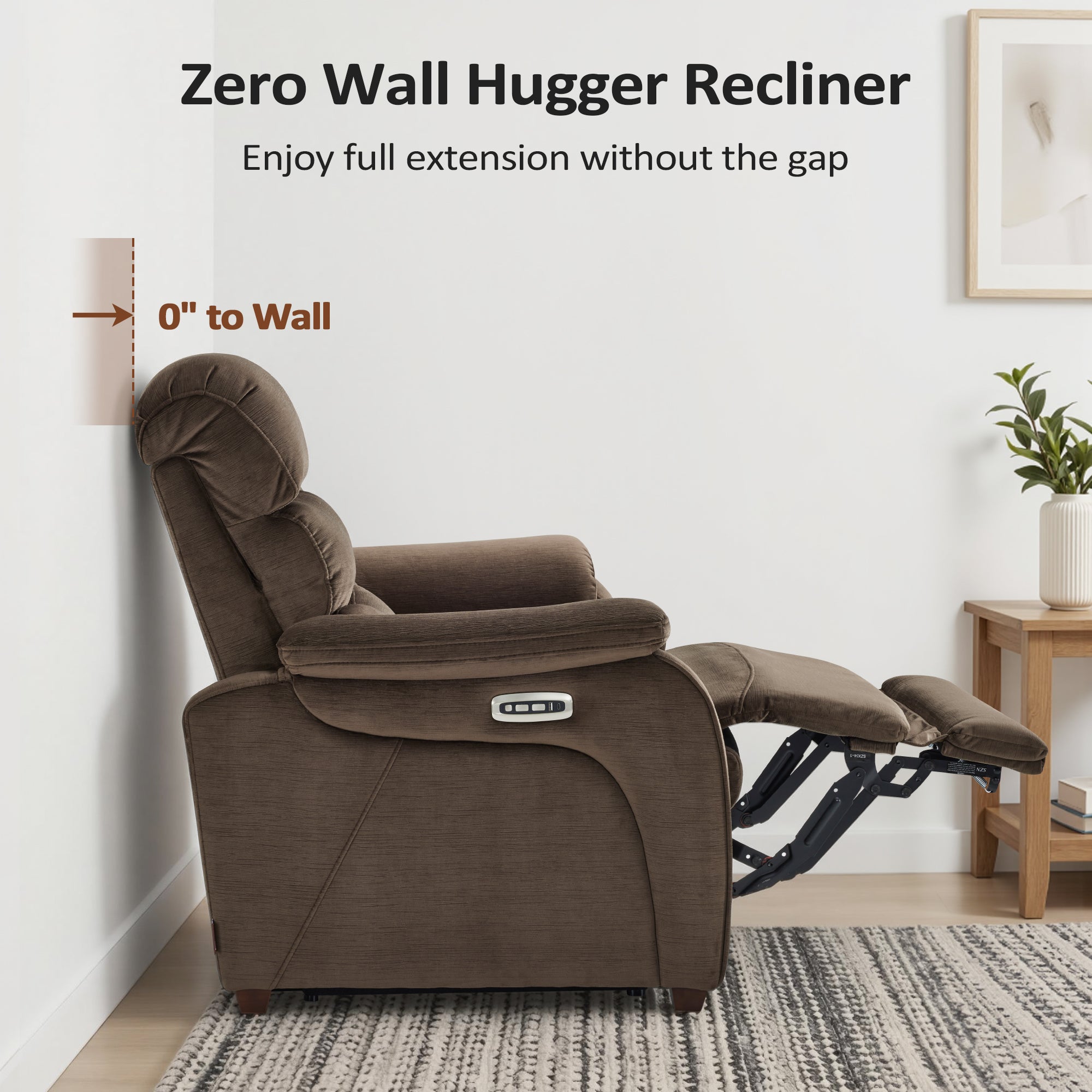 61.6'' Wall Hugger Power Loveseat Recliner Sofa with Adjustable Headrest and USB A & C Charge Ports for Living Room, RVs, Small Spaces, Fabric, ST258M1 | ST258M2 |ST258M3