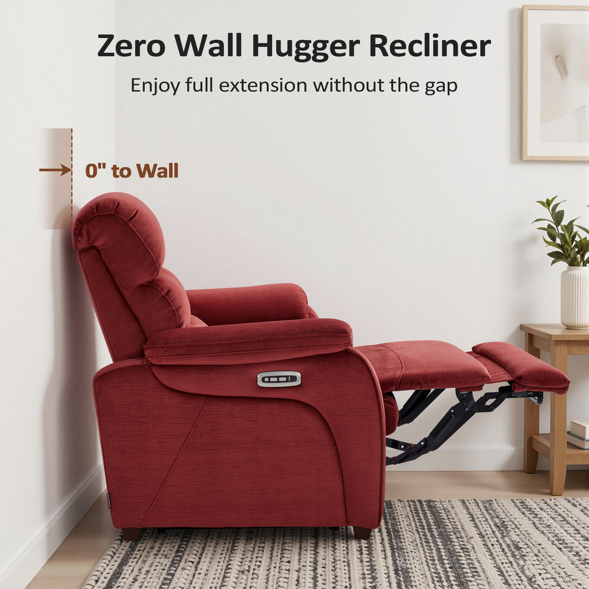 61.6" Power Wall Hugger Loveseat with Adjustable Headrest, Fabric ST258M1 | ST258M2 |ST258M3