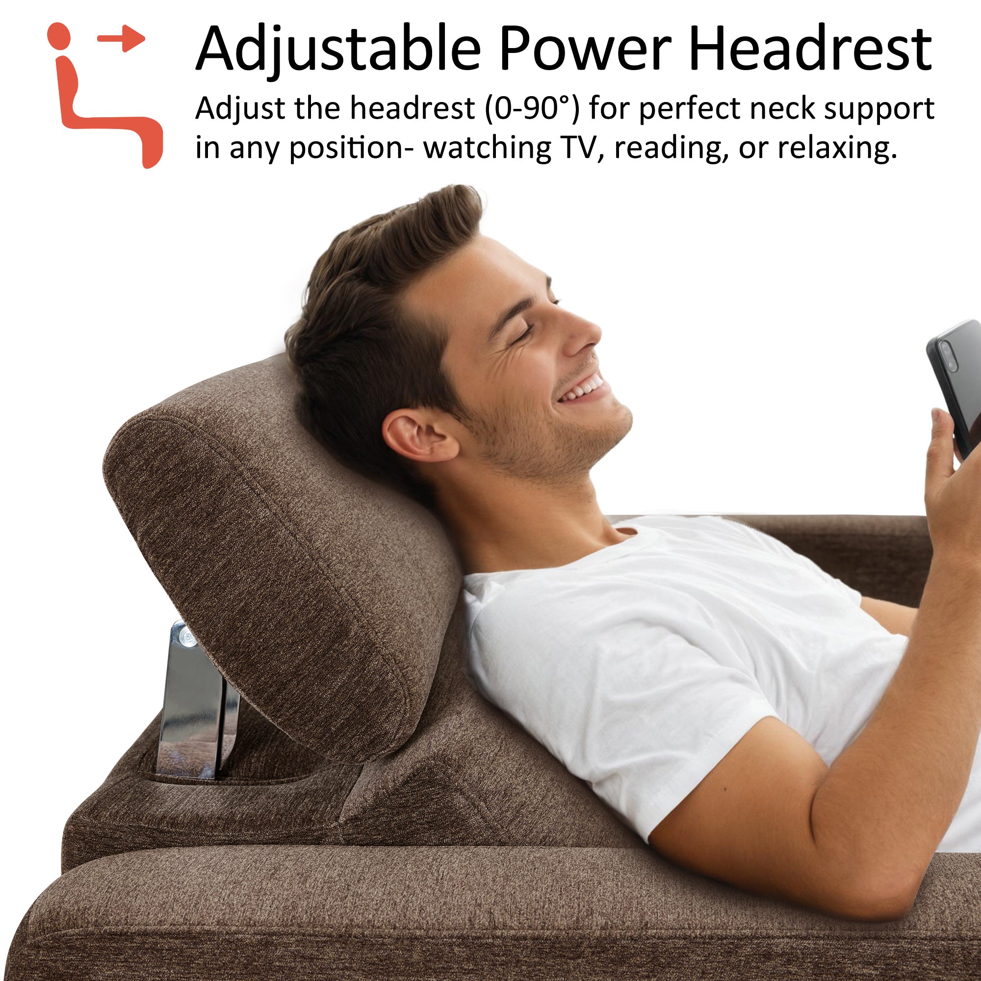 Zero Wall Power Reclining Sofa, Fabric HL198M3
