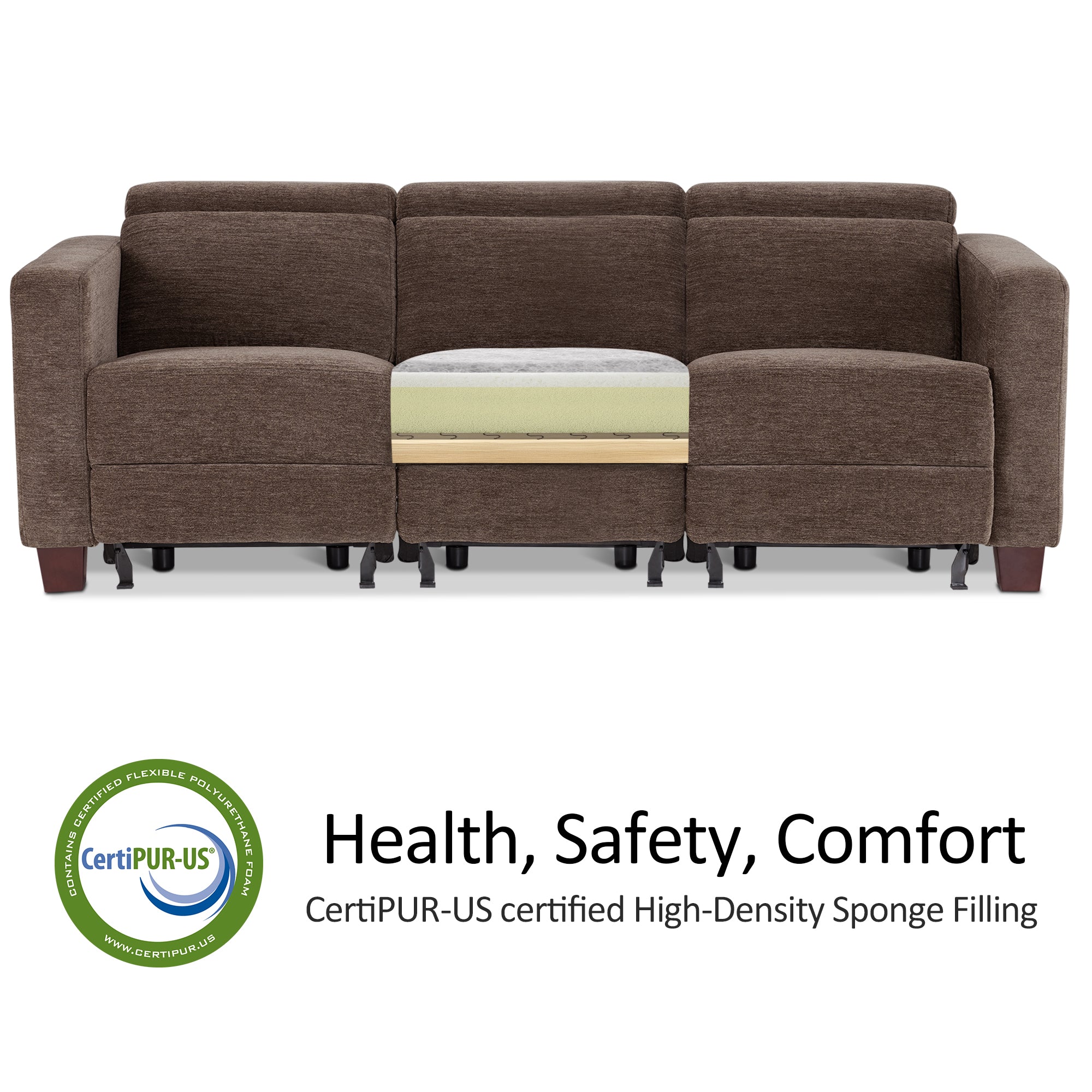 Zero Wall Power Reclining Sofa, Fabric HL198M3