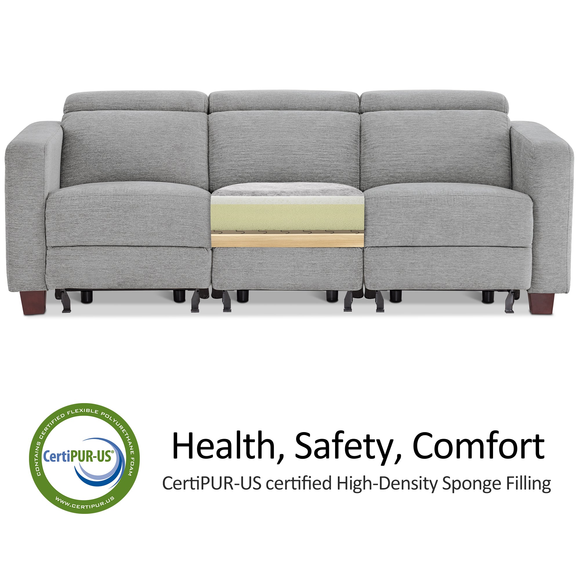 Zero Wall Power Reclining Sofa, Fabric HL198M3