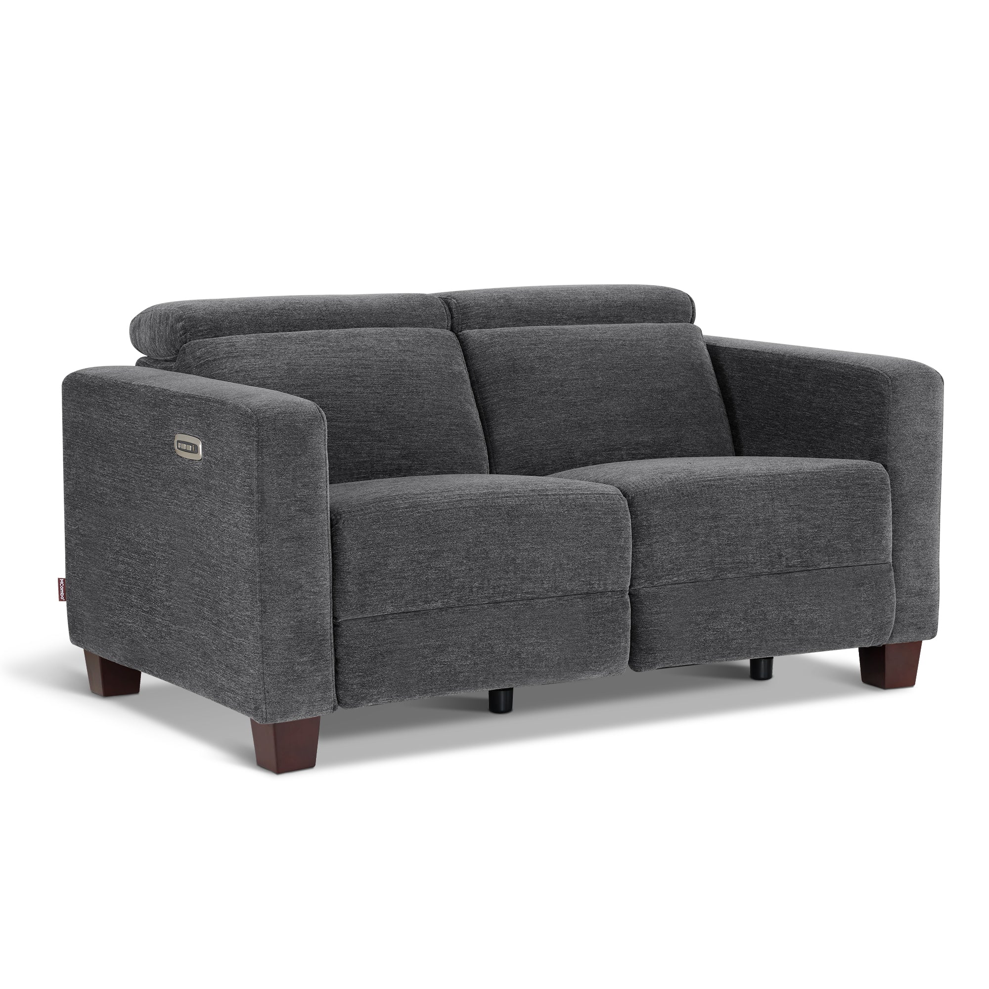 High Leg Reclining Loveseat with Adjustable Headrest, Fabric HL198