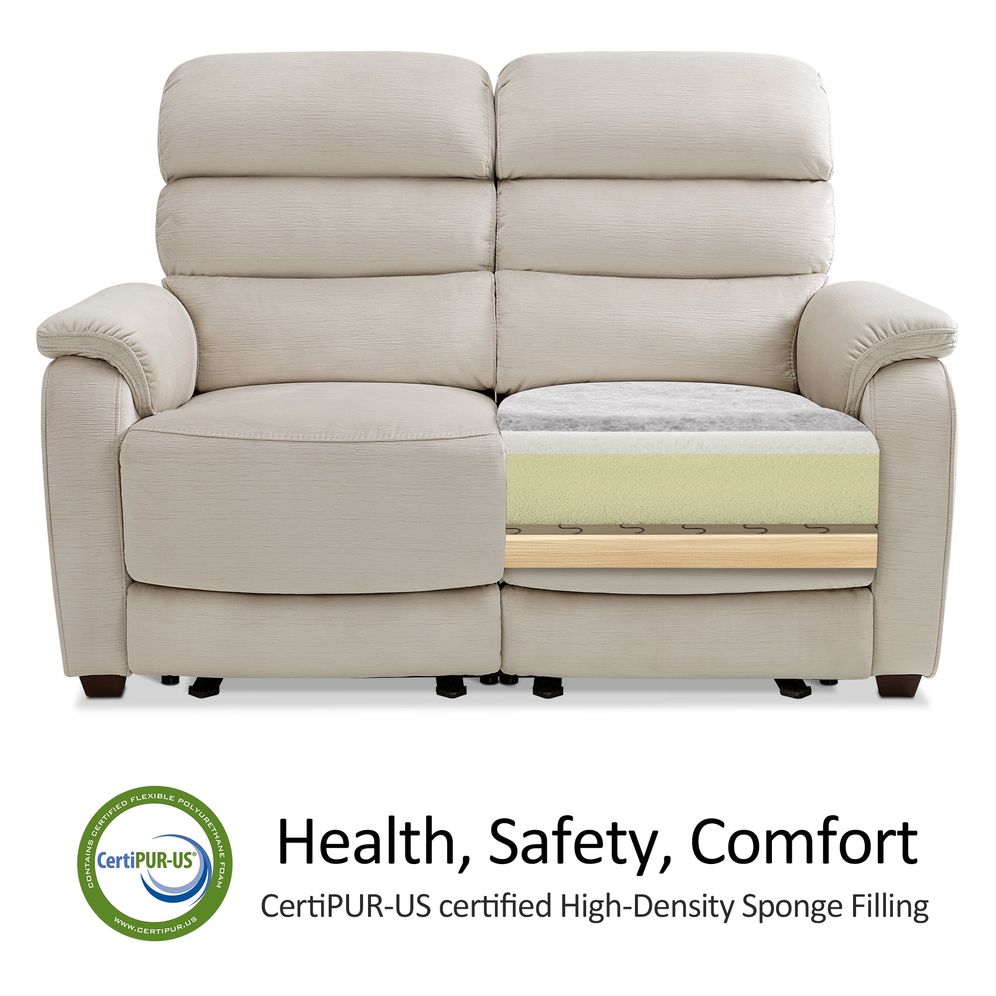 61.6'' Wall Hugger Power Loveseat Recliner Sofa with Adjustable Headrest and USB A & C Charge Ports for Living Room, RVs, Small Spaces, Fabric, ST258M1 | ST258M2 |ST258M3