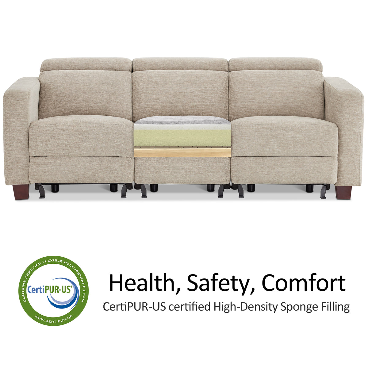 Zero Wall Power Reclining Sofa, Fabric HL198M1|HL198M3