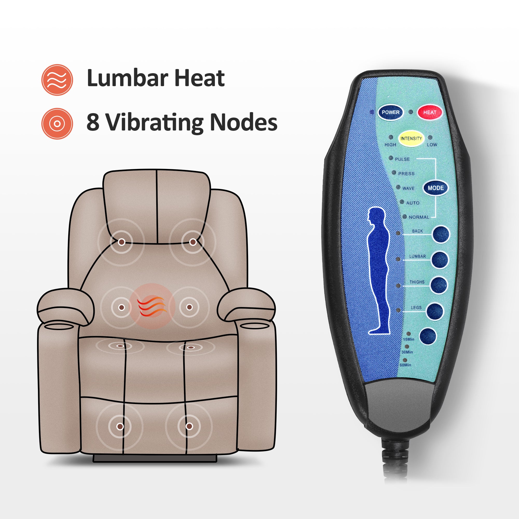 massage heating remote #color_grey_size_medium-regular