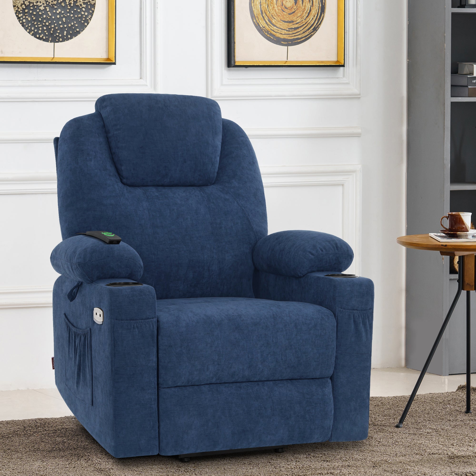 Power Lift Recliner Chair for Elderly, Massage and Heat, Fabric 7040|7516|7141