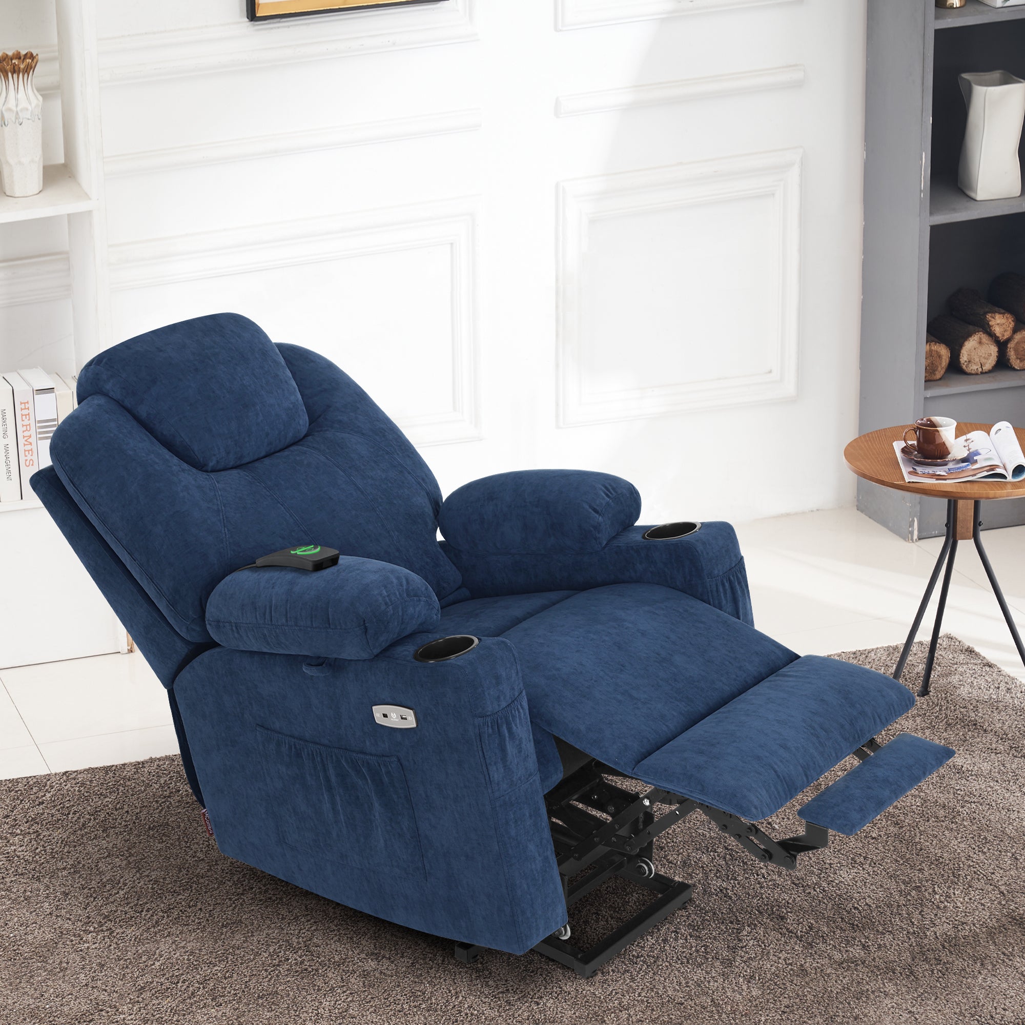 Power Lift Recliner Chair for Elderly, Massage and Heat, Fabric 7040|7516|7141