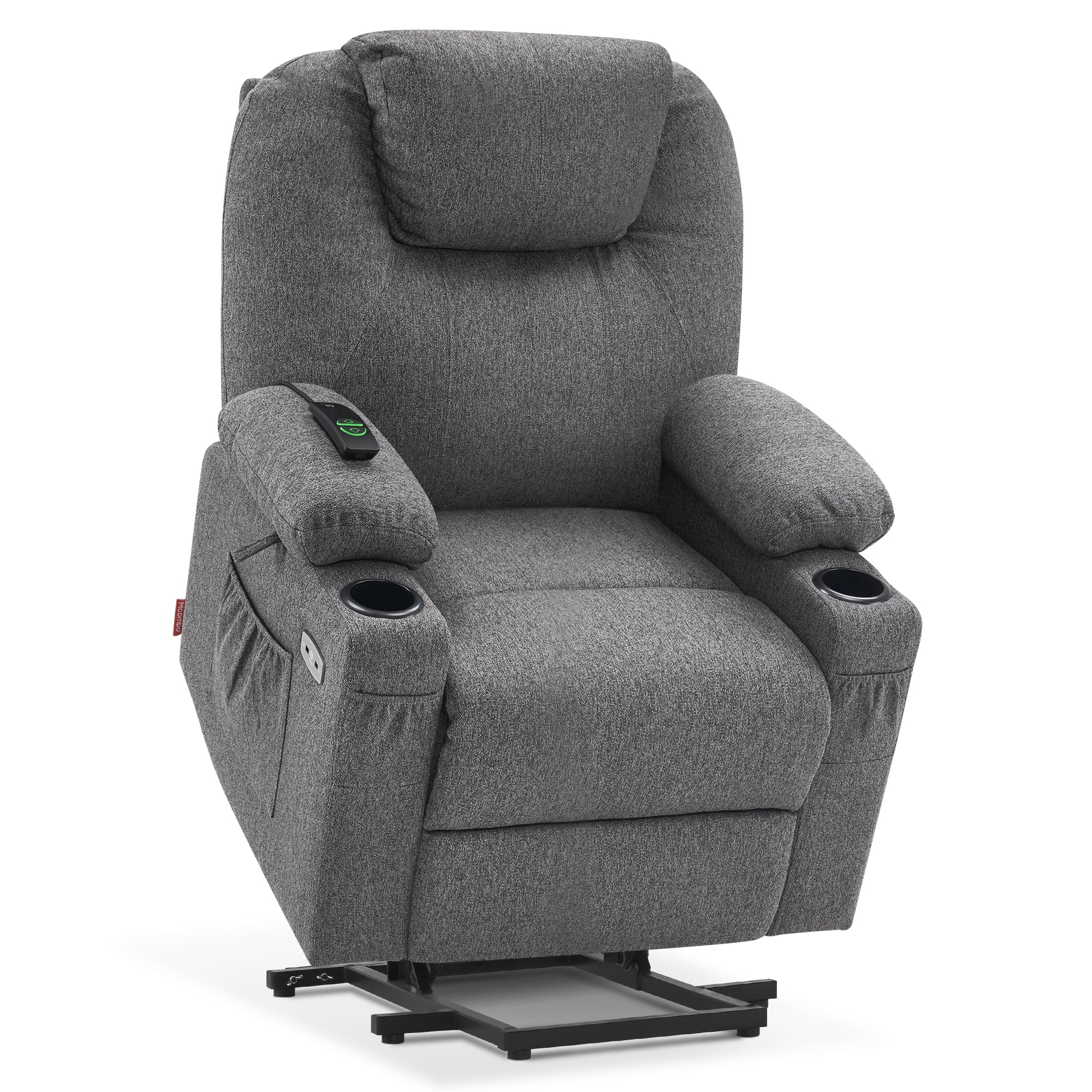 Power Lift Recliner Chair for Elderly, Massage and Heat, Fabric 7040|7516|7141
