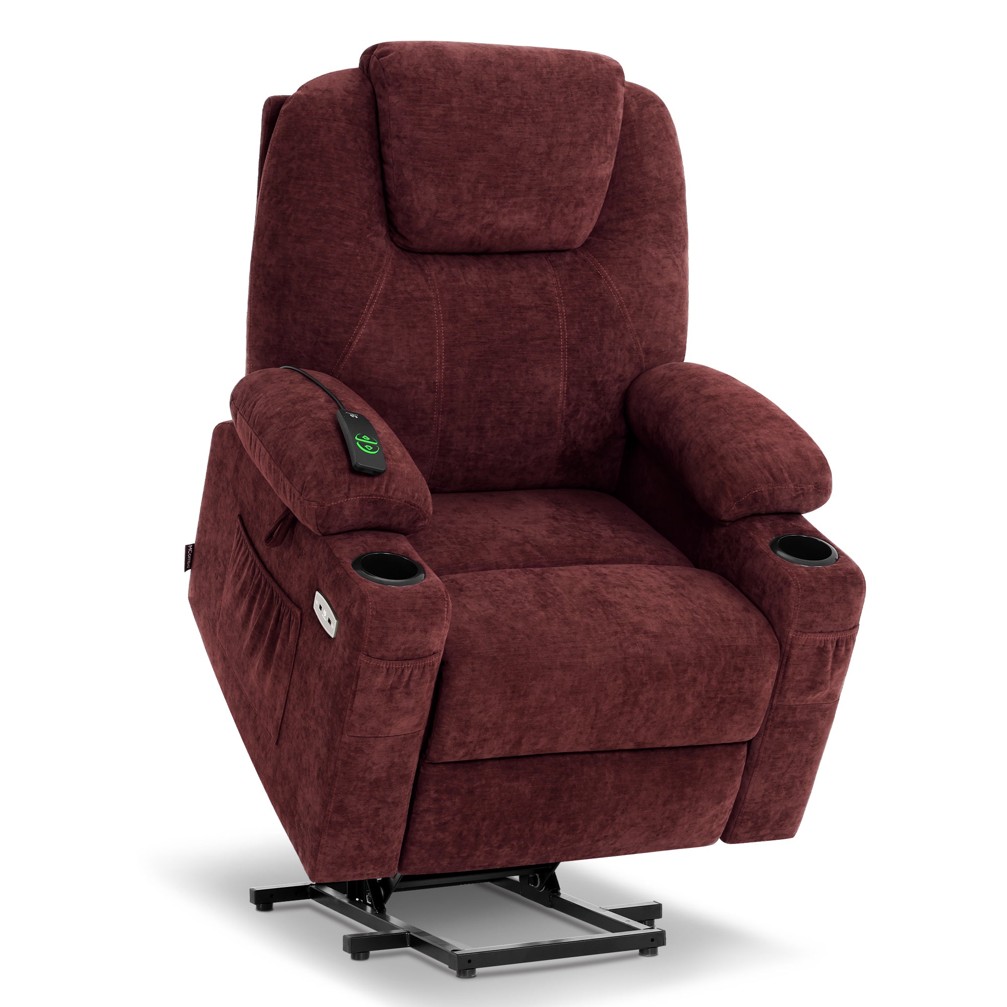 Power Lift Recliner Chair for Elderly, Massage and Heat, Fabric 7040|7516|7141