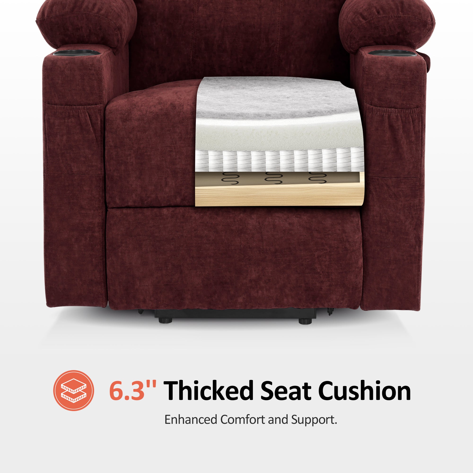 Massage and Heat, Lift Recliner Chair for Elderly