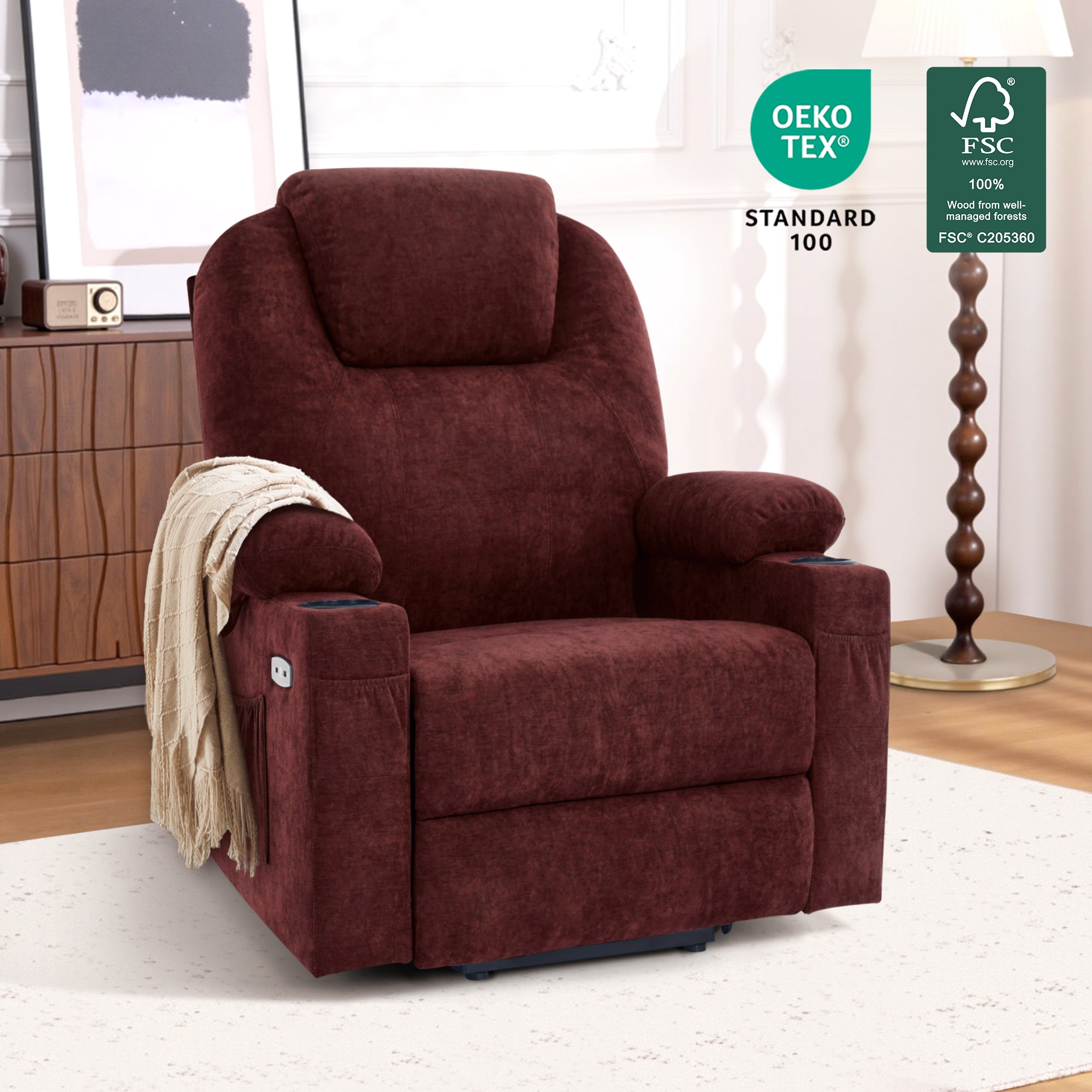 Massage and Heat, Lift Recliner Chair for Elderly