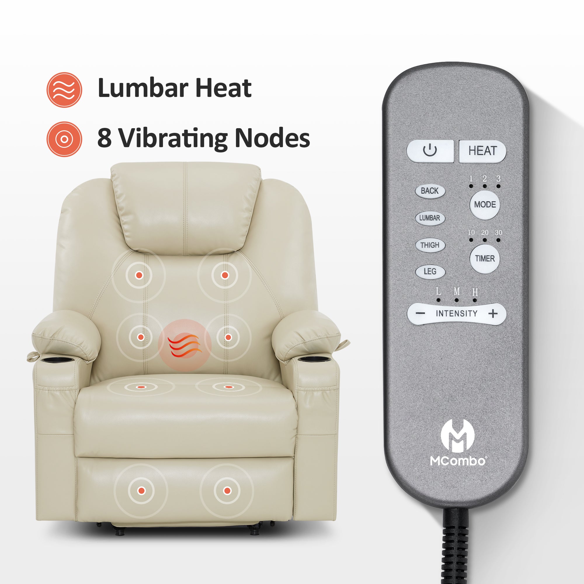 Massage and Heat, Lift Recliner Chair for Elderly