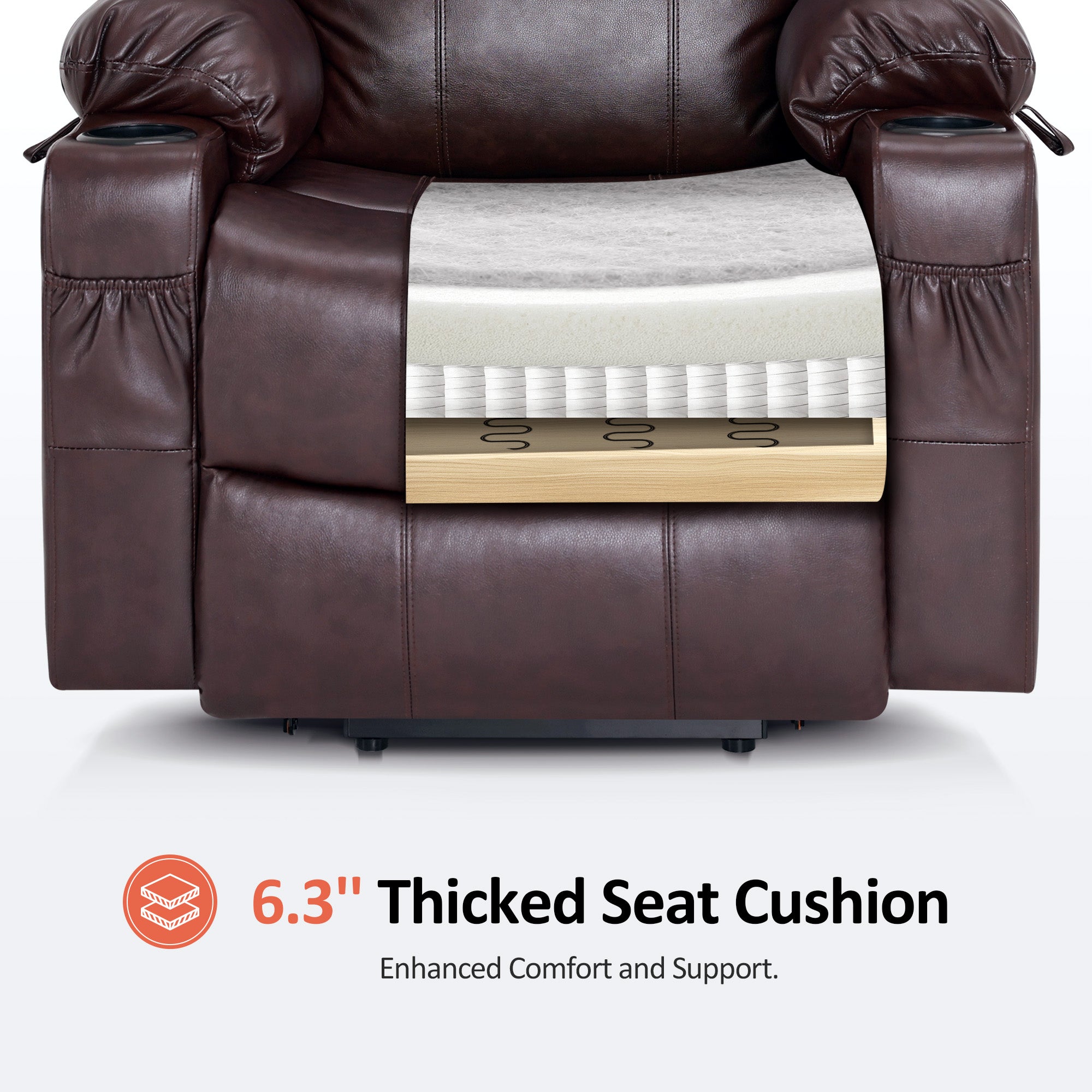 Power Lift Recliner Chair for Elderly, Massage and Heat, Faux Leather 7040|7516|7141|R7045|R7510