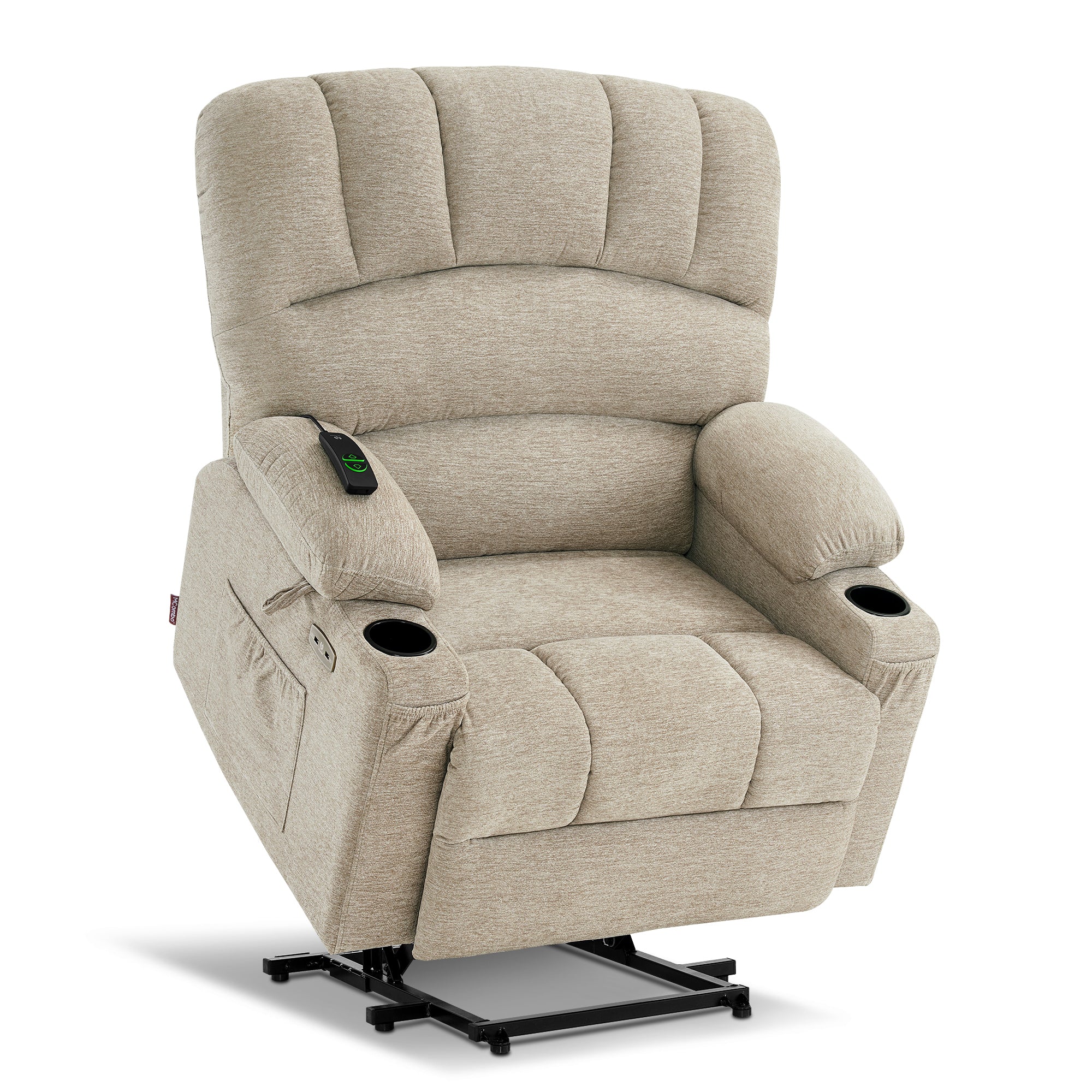 Power Lift Recliner Chair for Elderly, Massage and Heat, Fabric 7095|R7092|R7096|R7093