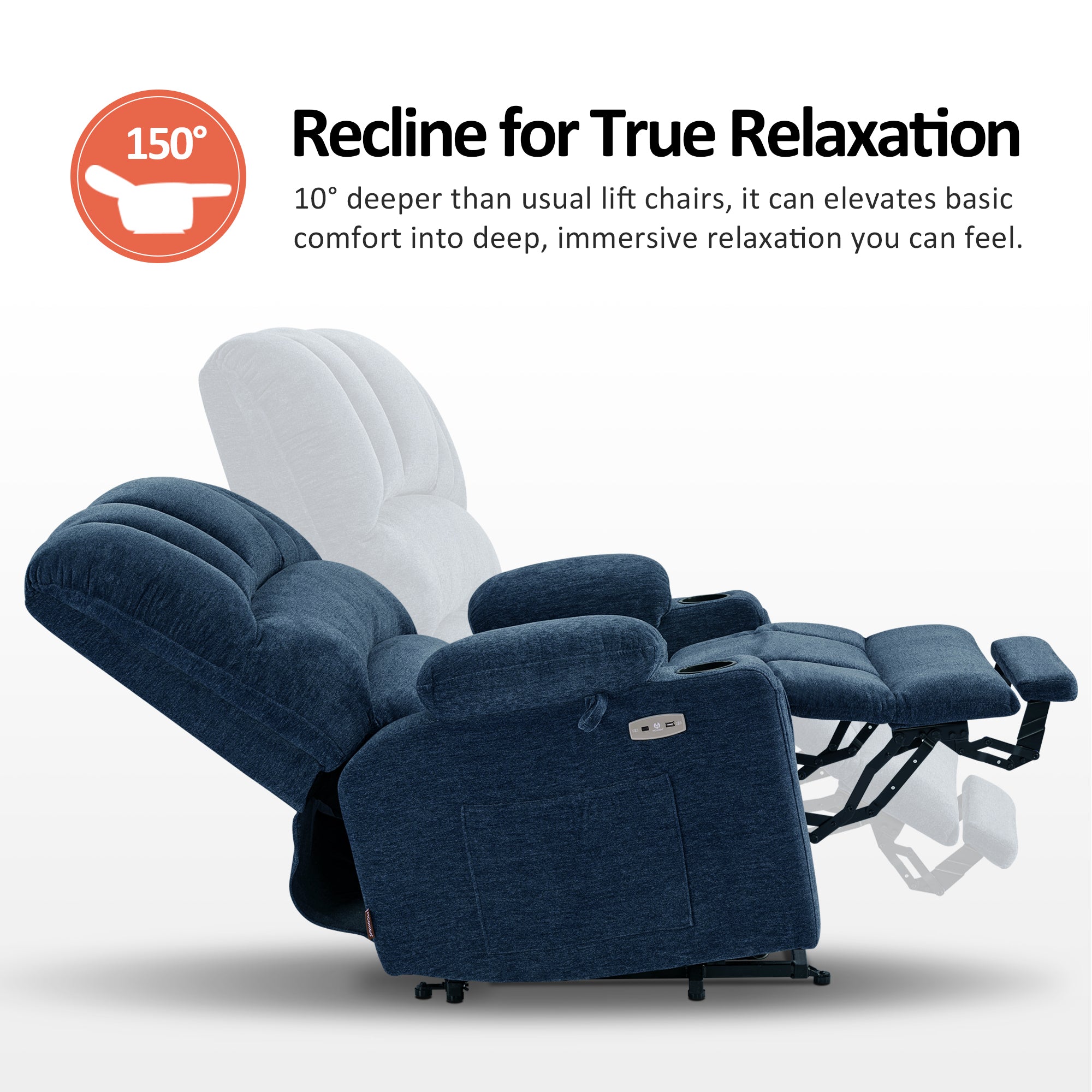 Power Lift Recliner Chair for Elderly, Massage and Heat, Fabric 7095|R7092|R7096|R7093