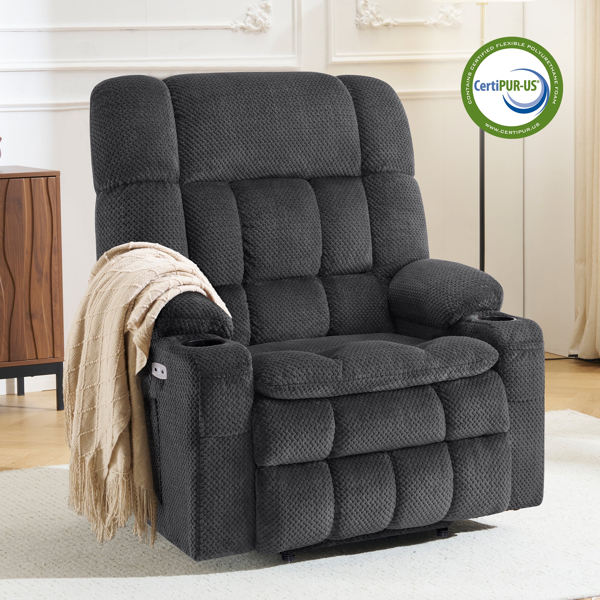 Dual Motor Power Lift Recliner Chair for Elderly, Massage and Heat, Lay Flat for Sleeping, Fabric 7890|7893|7896|R7897|R7891|R7894