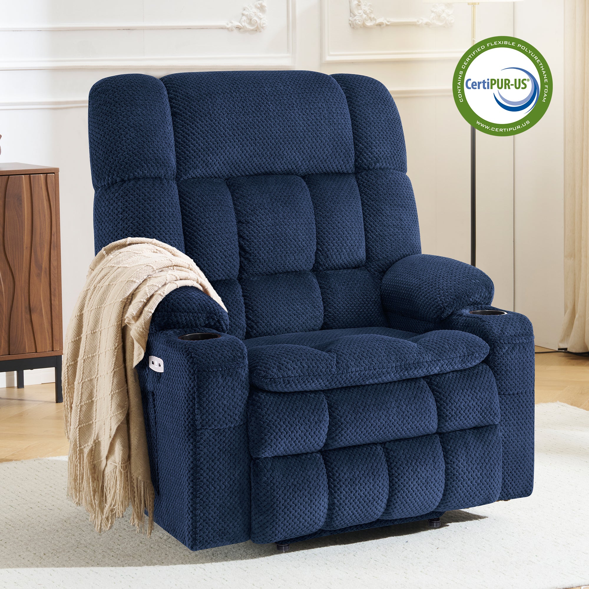 Dual Motor Power Lift Recliner Chair for Elderly, Massage and Heat, Lay Flat for Sleeping, Fabric 7890|7893|7896|R7897|R7891|R7894
