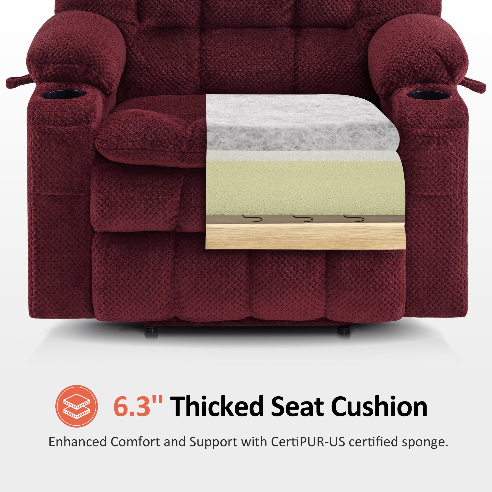 Dual Motor Power Lift Recliner Chair for Elderly, Massage and Heat, Lay Flat for Sleeping, Fabric 7890|7893|7896|R7897|R7891|R7894